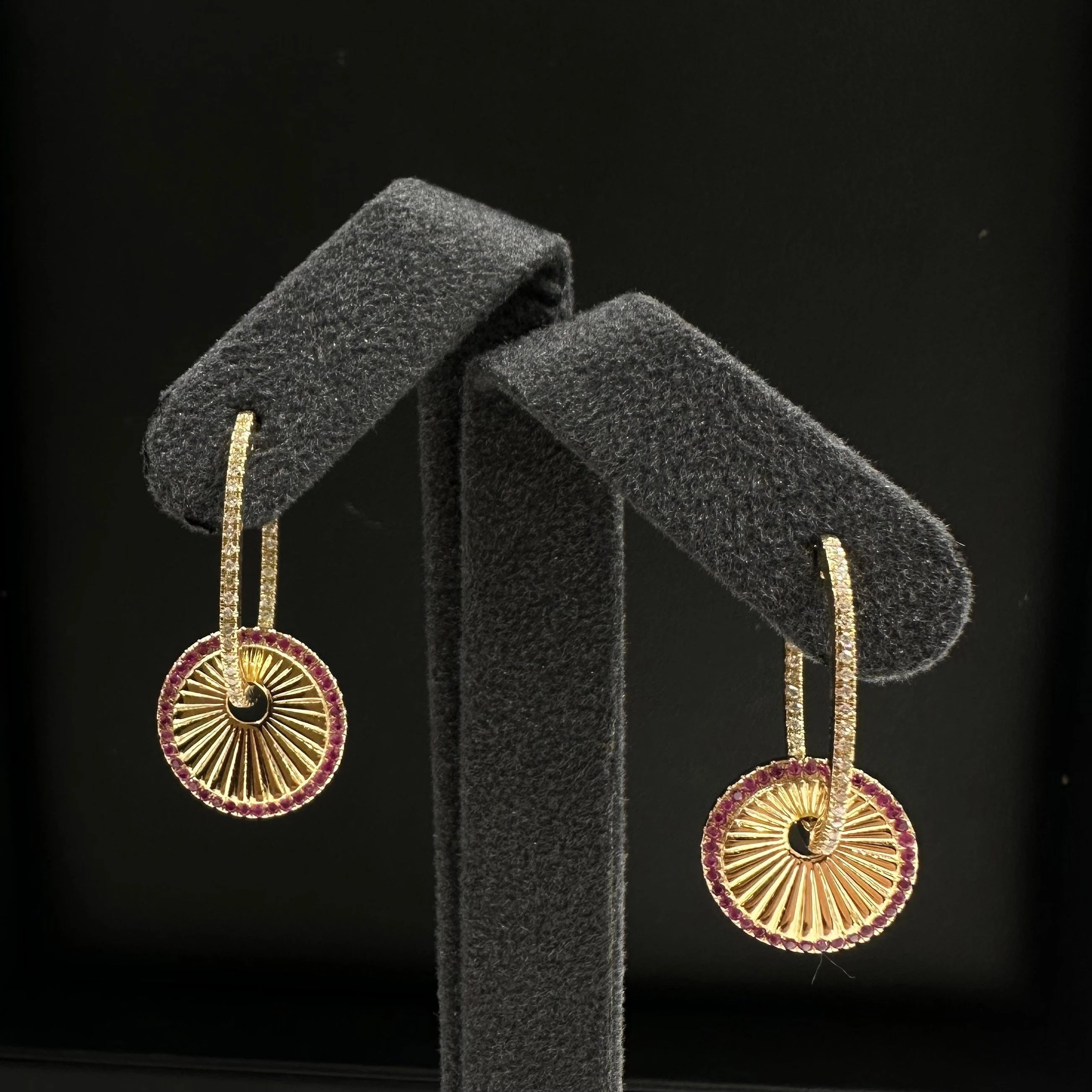 Blue Sapphire Disk Hoops Earring