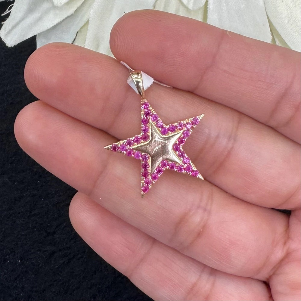 Pink Sapphire Star Pendant