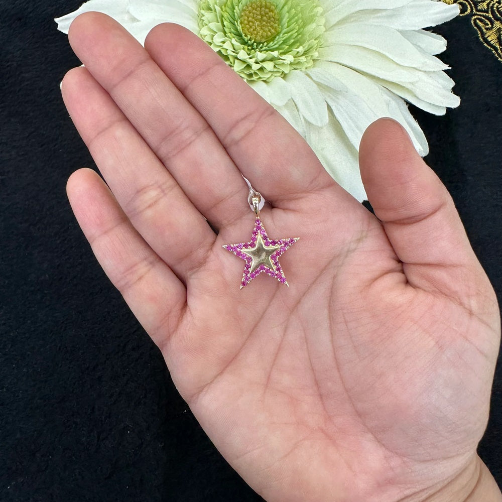 Pink Sapphire Star Pendant