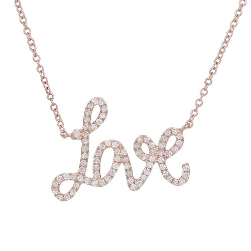 Diamond Rose Gold Love Necklace