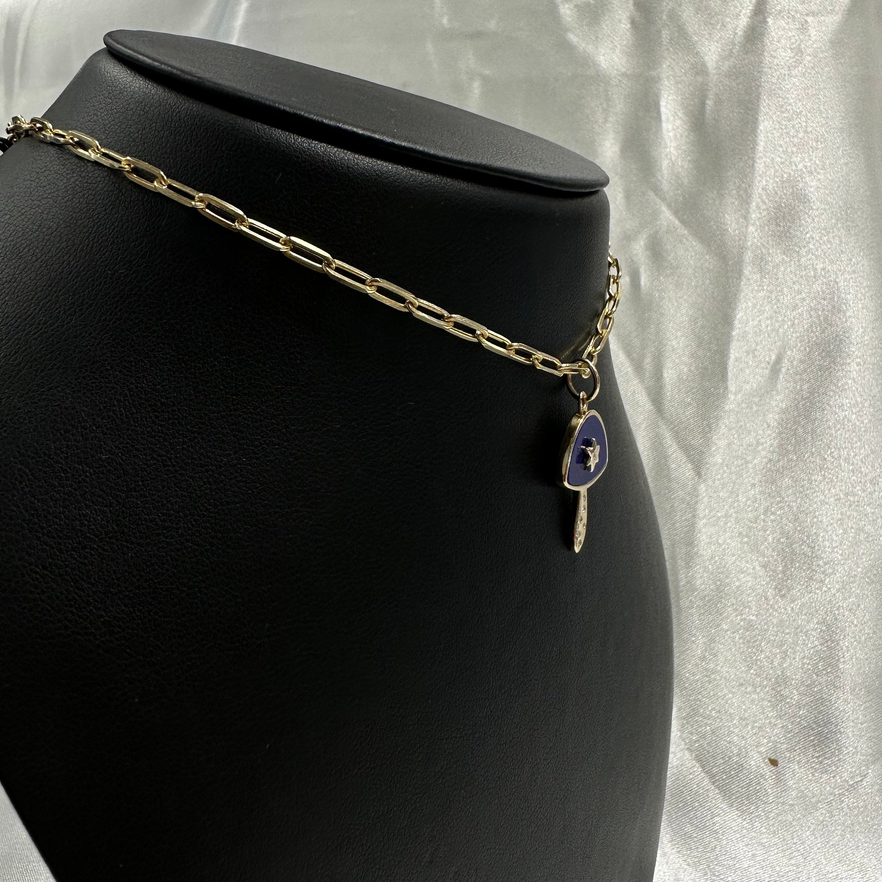 Diamond & Mother Of Pearl Mushroom Pendant 14x20mm