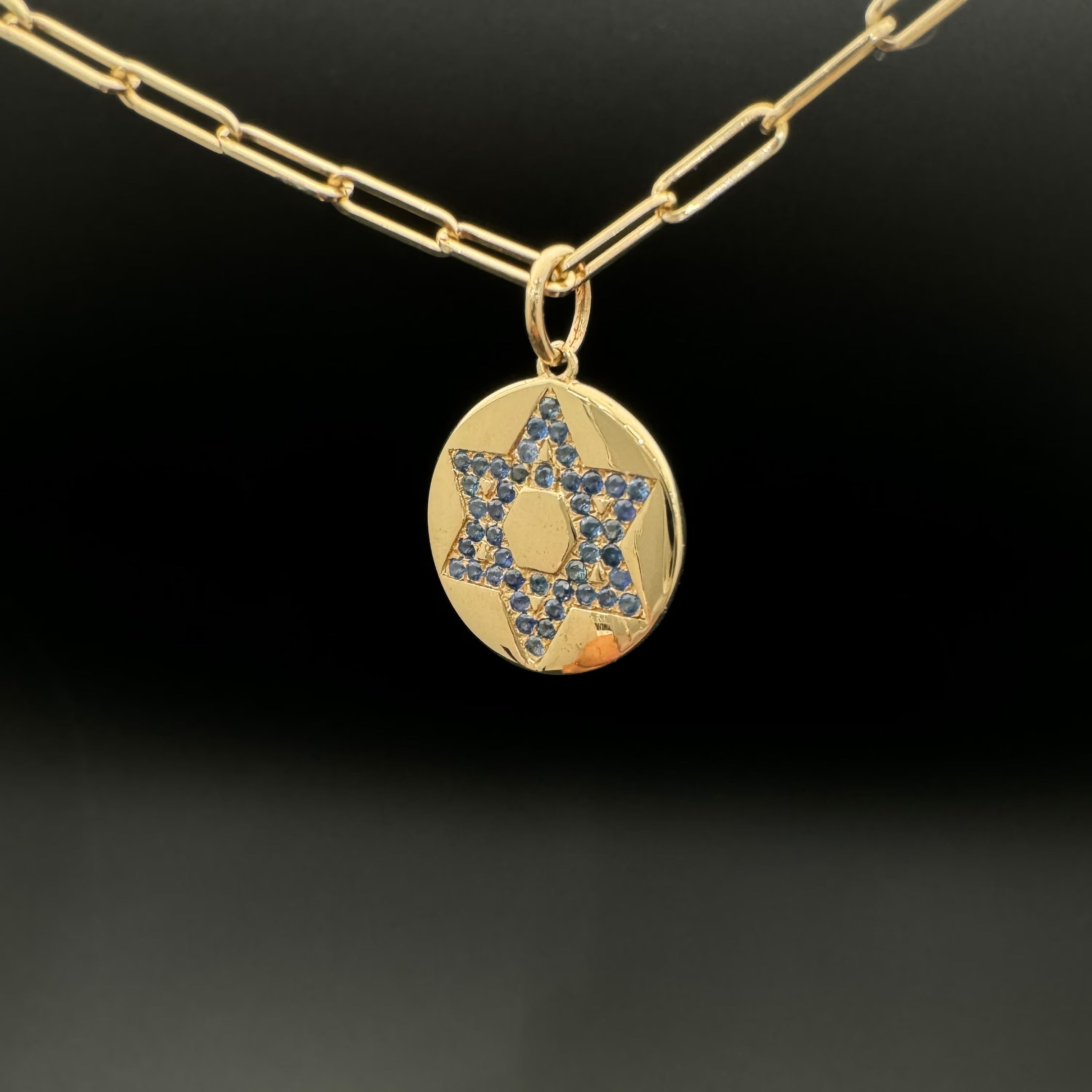 Blue Sapphire Star of David Charm 13mm