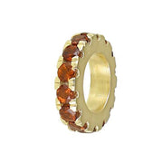 Roundel Spacer Bead Charm with Gemstone