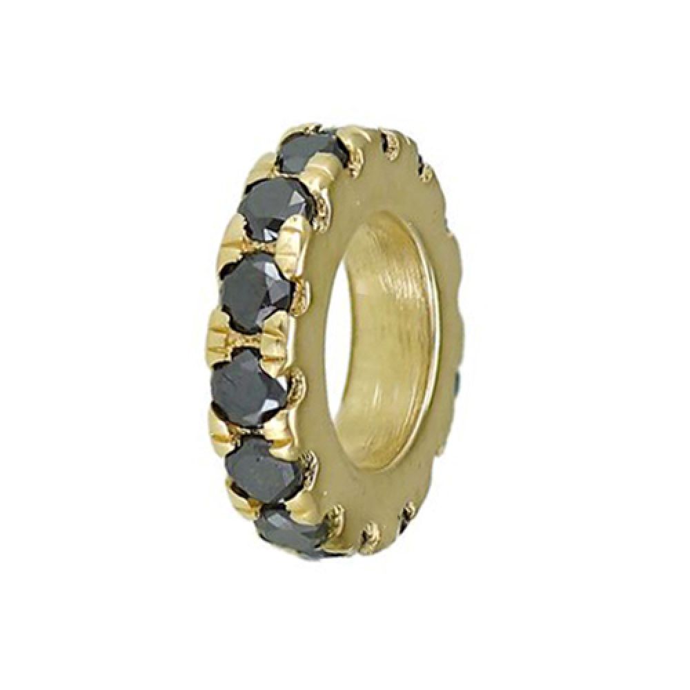 Roundel Spacer Bead Charm with Gemstone