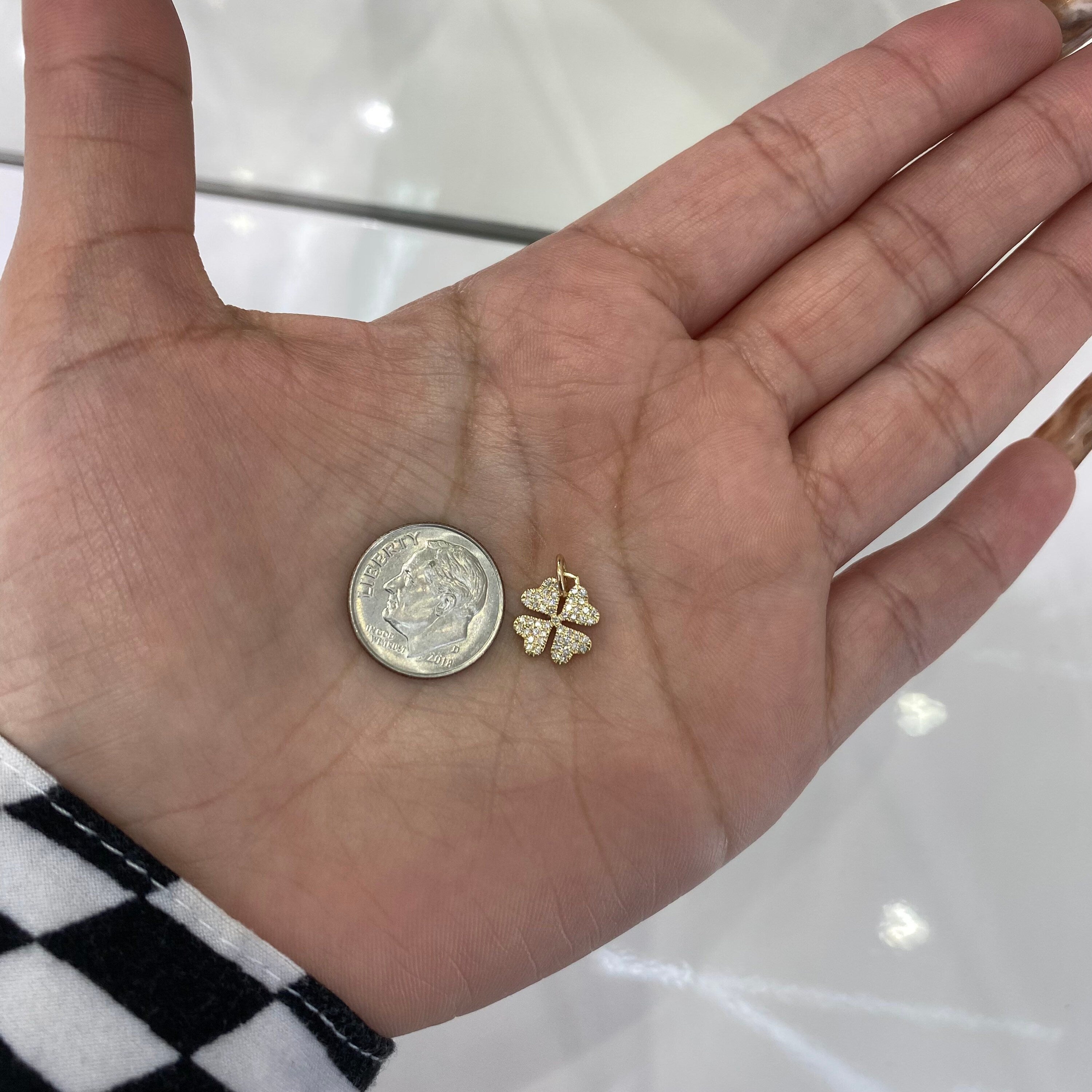 Diamond Clover Charm