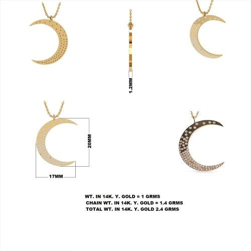 Diamond Moon Pendant Necklace