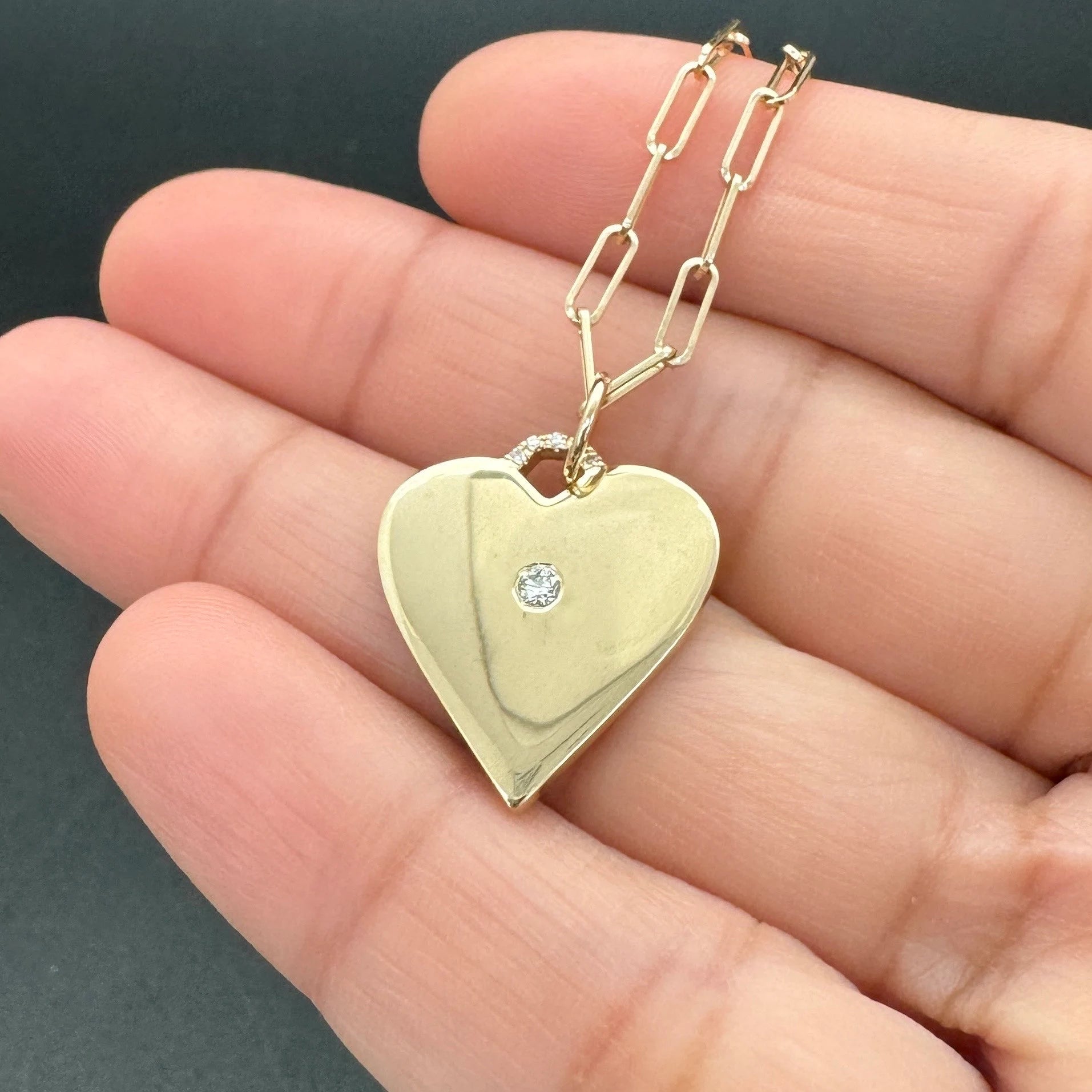 Gold & Diamond Heart Pendant