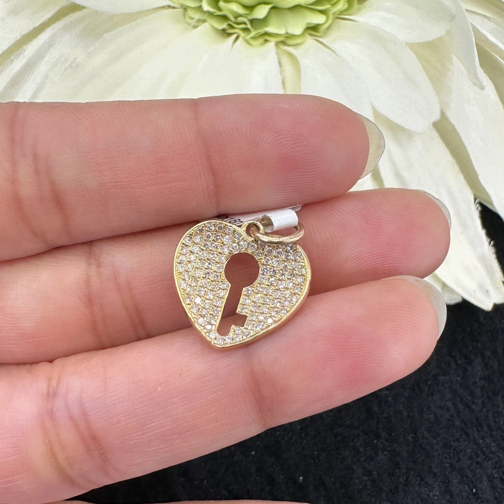 Diamond Heart With Key Pendant