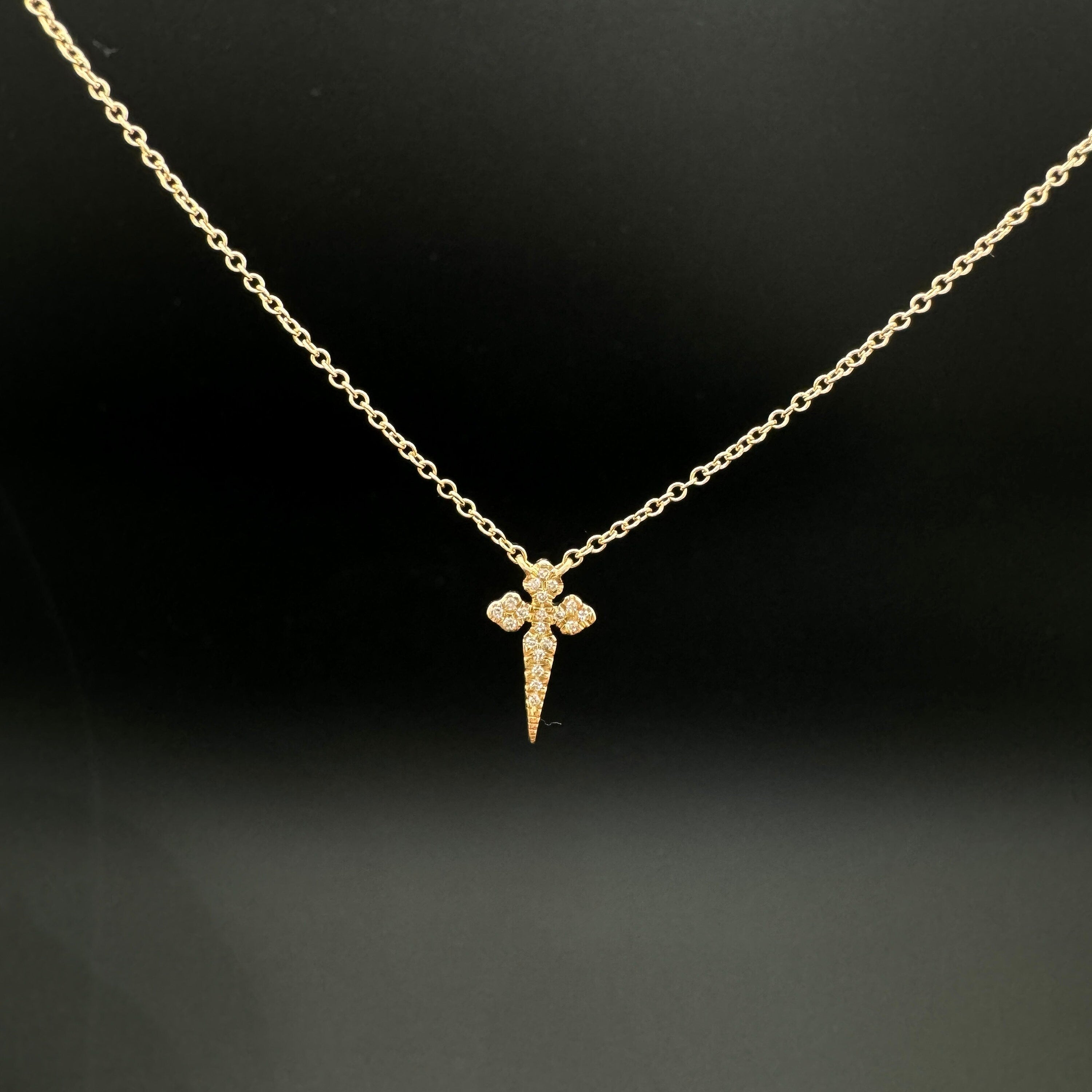 Diamond Cross Necklace 8.40x11.50mm