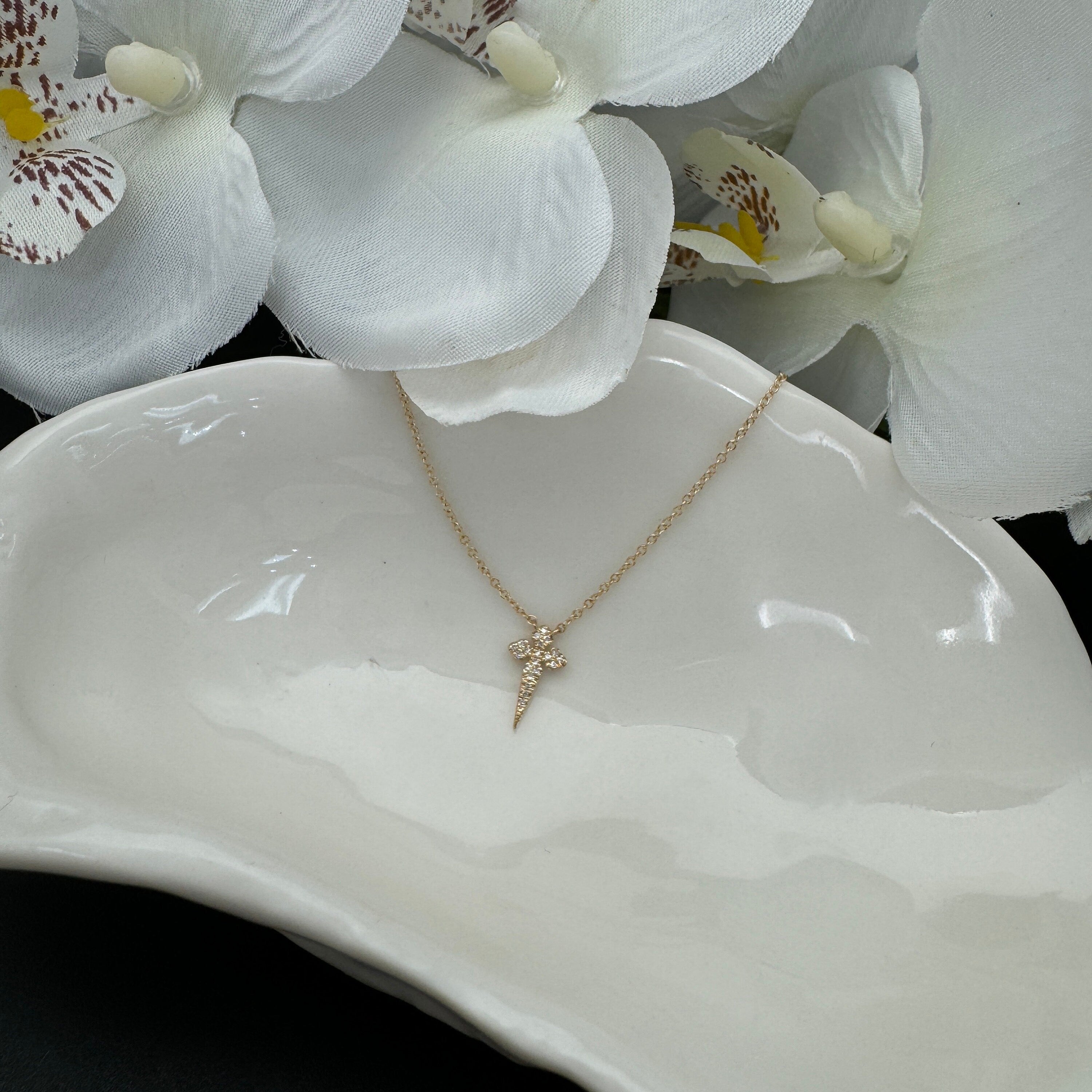 Diamond Cross Necklace 8.40x11.50mm
