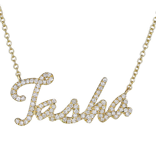 Diamond Tasha name necklace
