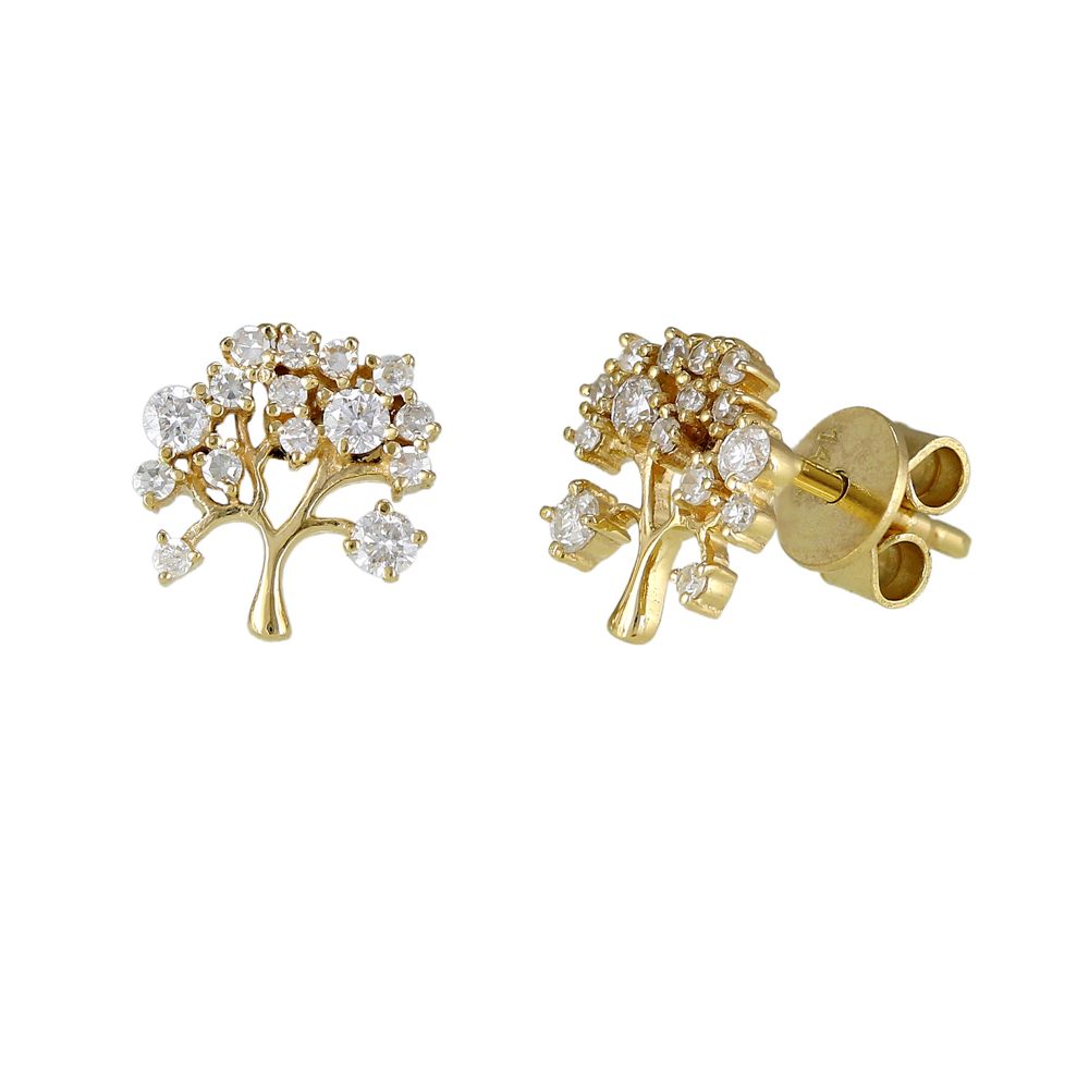 Diamond Tree Studs 8.5x9mm