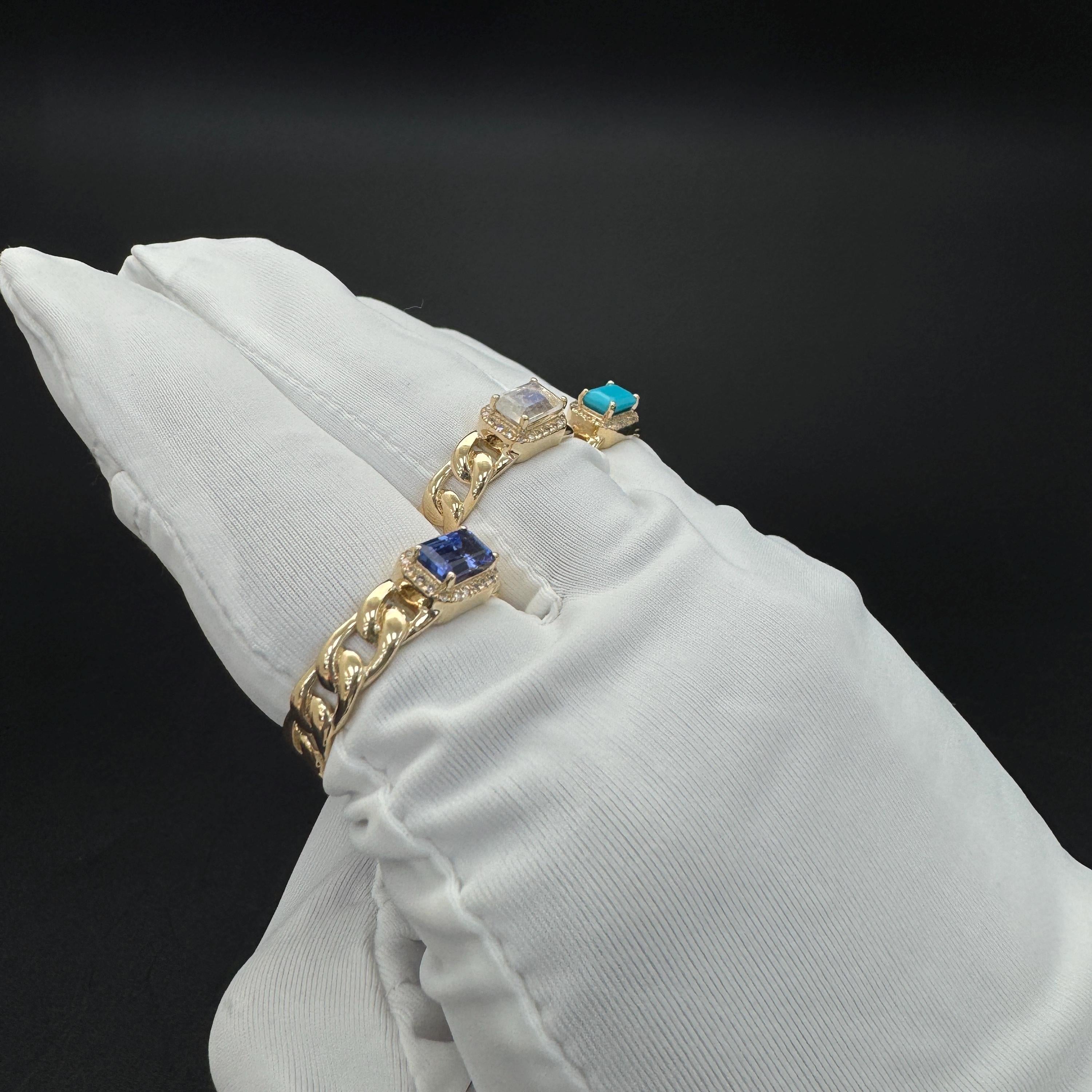Diamond Rainbow Moonstone Ring