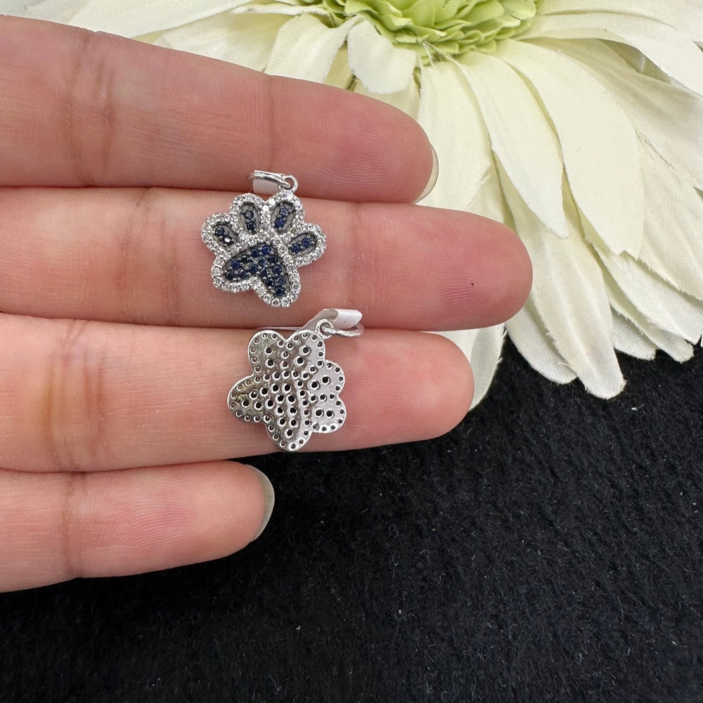 Diamond & Blue Sapphire Paw Charm