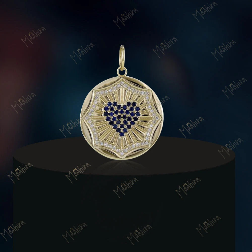 Blue Sapphire Heart Pendant