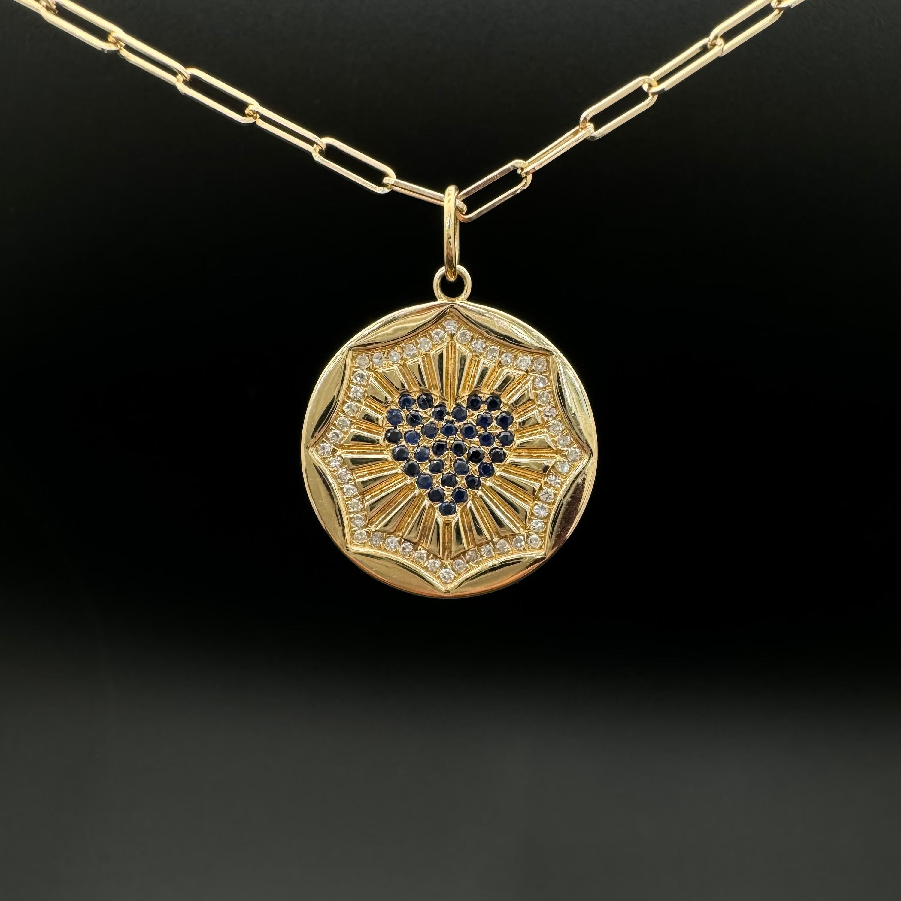 Blue Sapphire Heart Pendant
