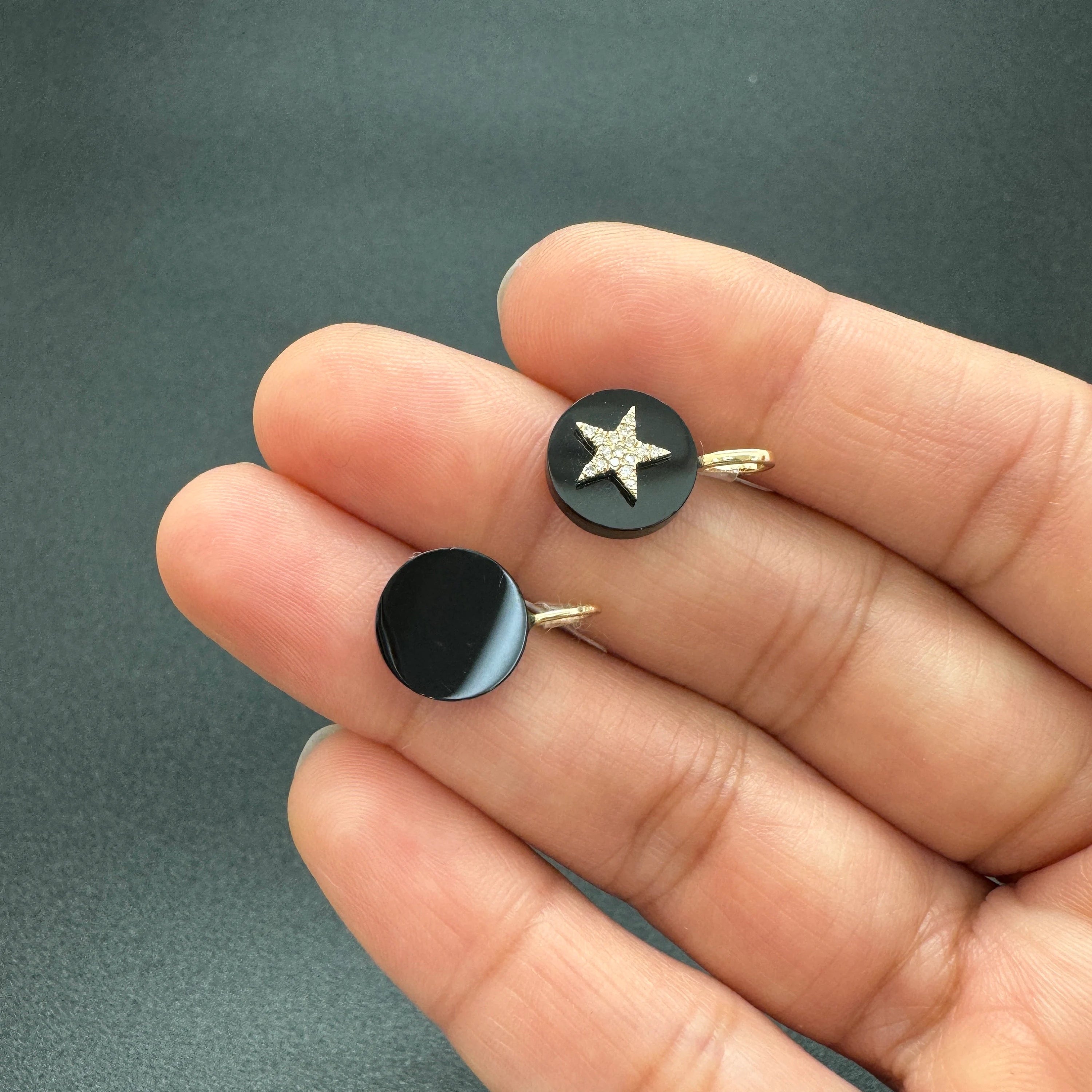 Star Pendant On Black Onyx Piece