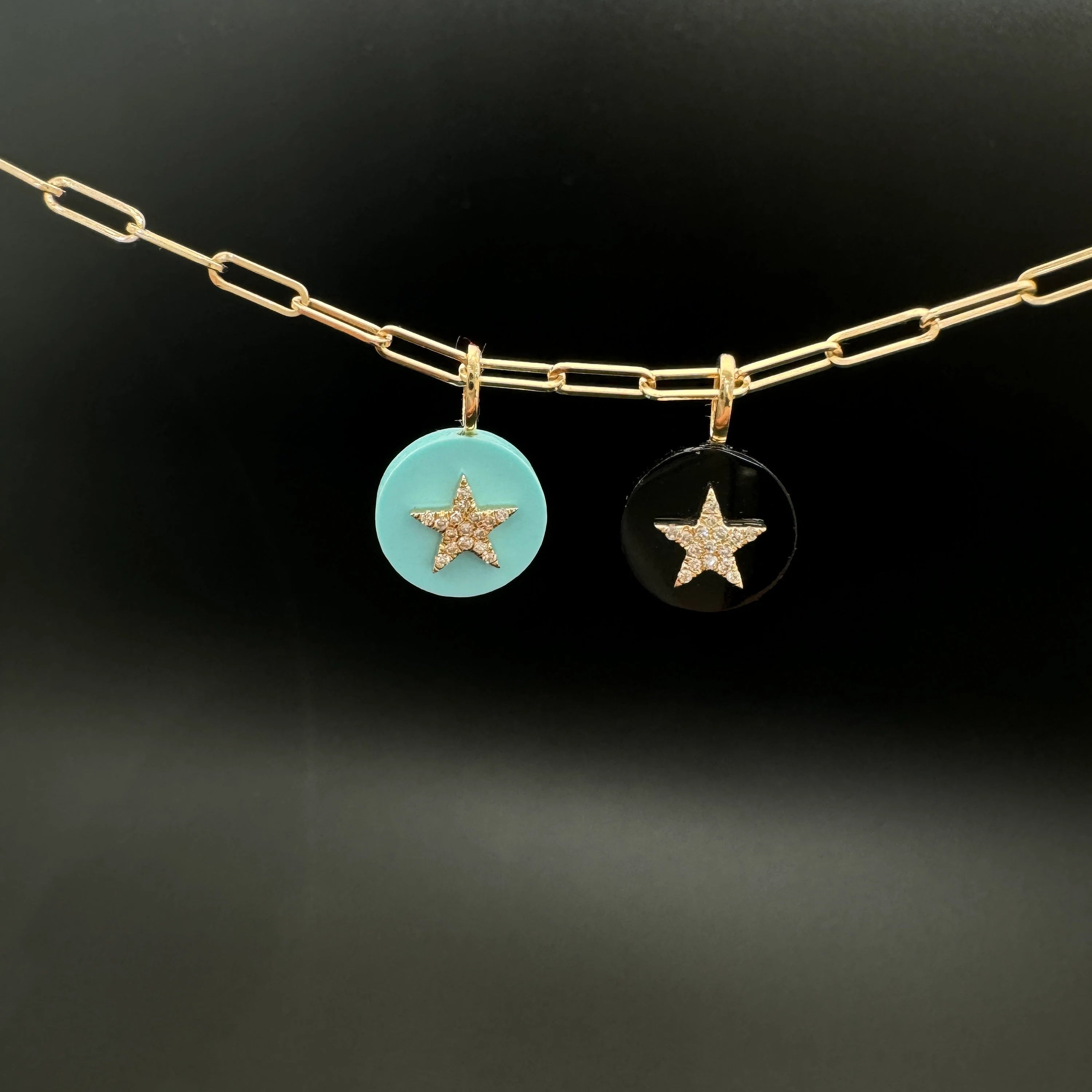 Star Pendant On Black Onyx Piece