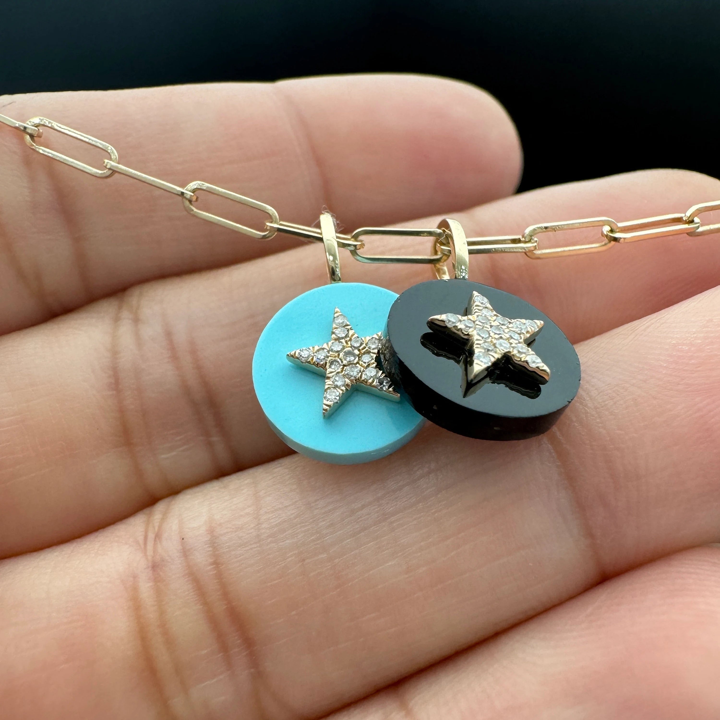 Star Pendant On Black Onyx Piece