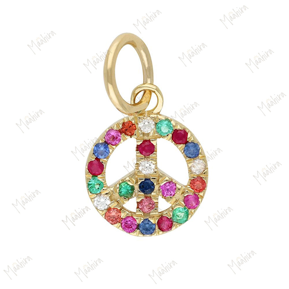 Multi Color Peace Sign Charm 7.80mm