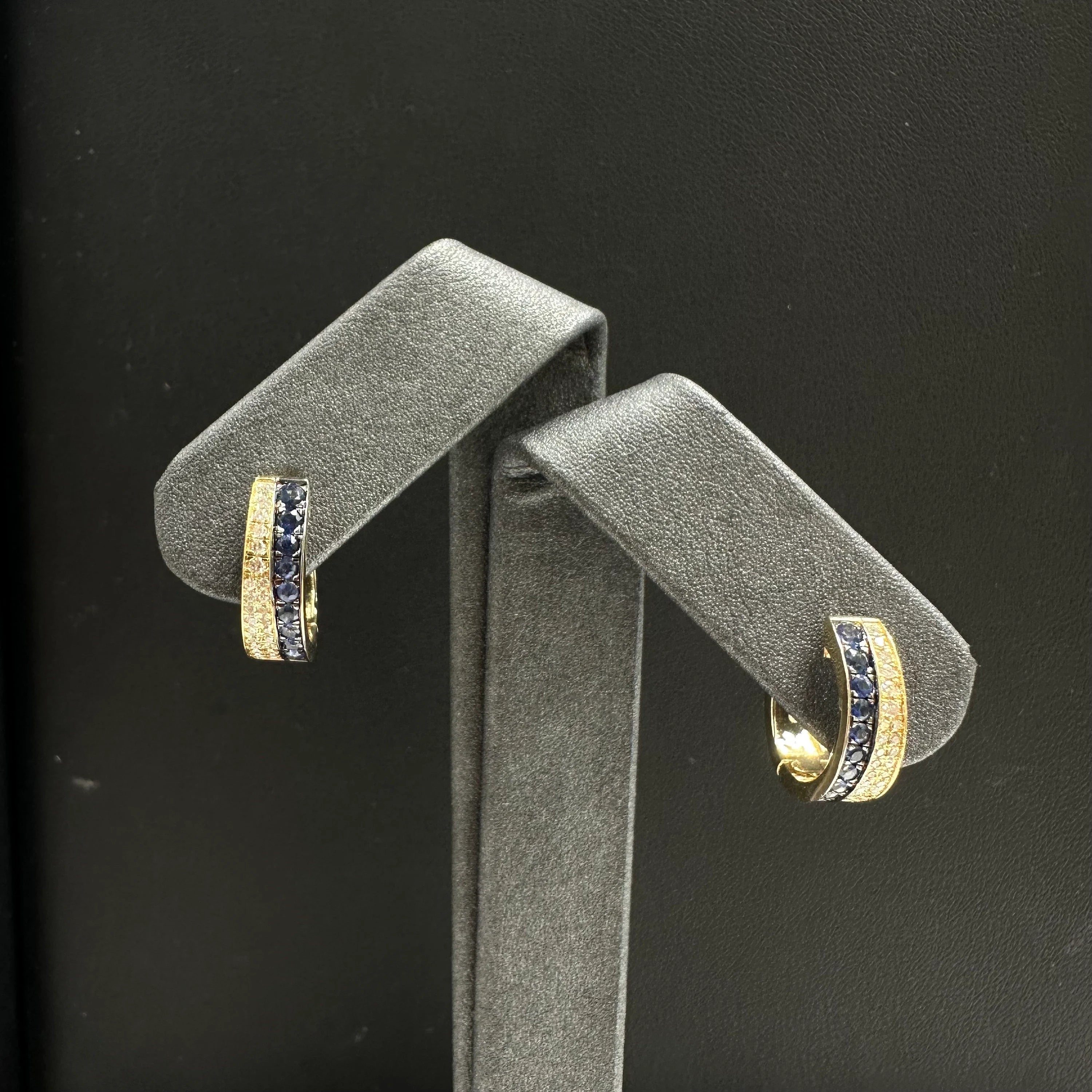 Diamond Emerald Hoop Earrings