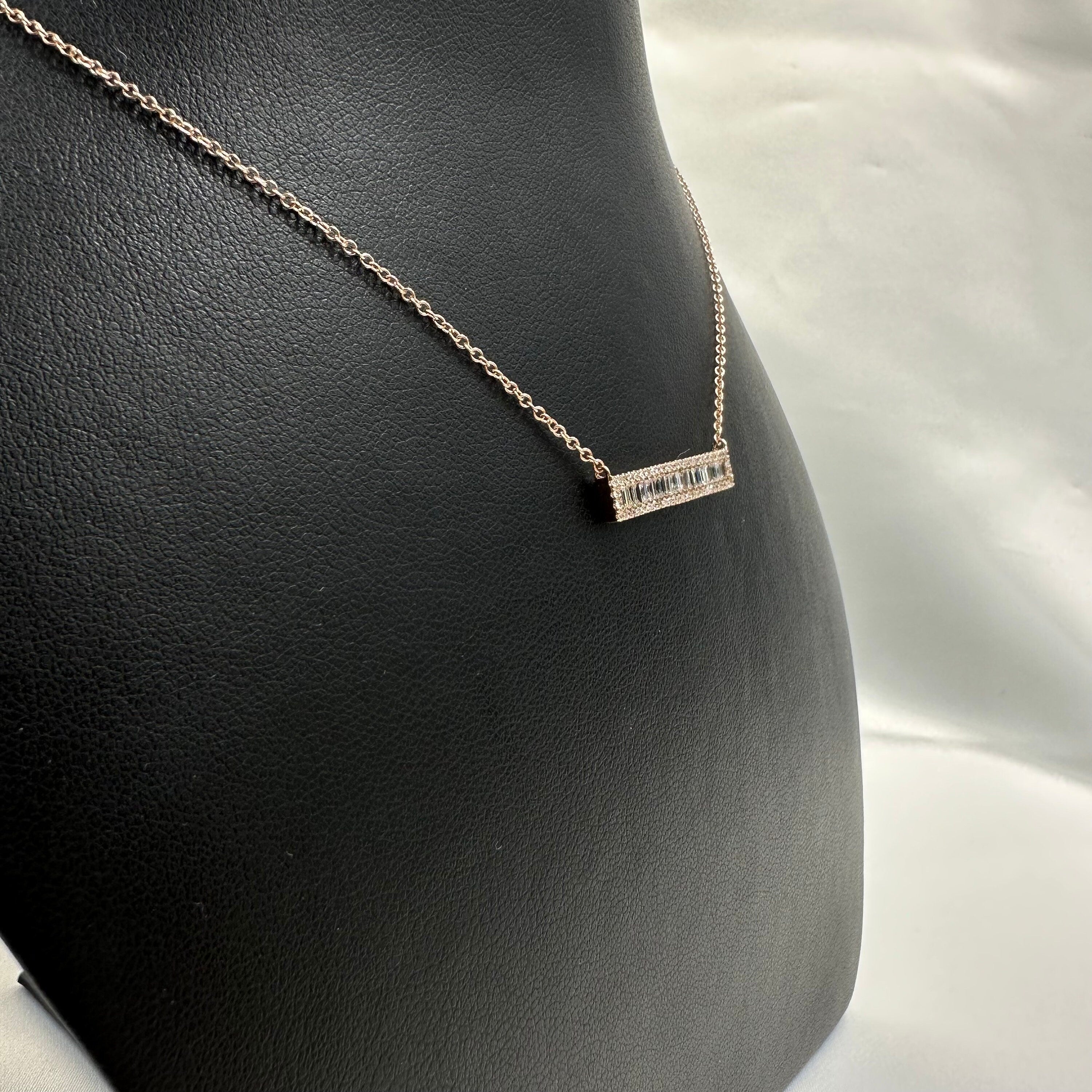 Baguette Bar Necklace 4x22.50mm