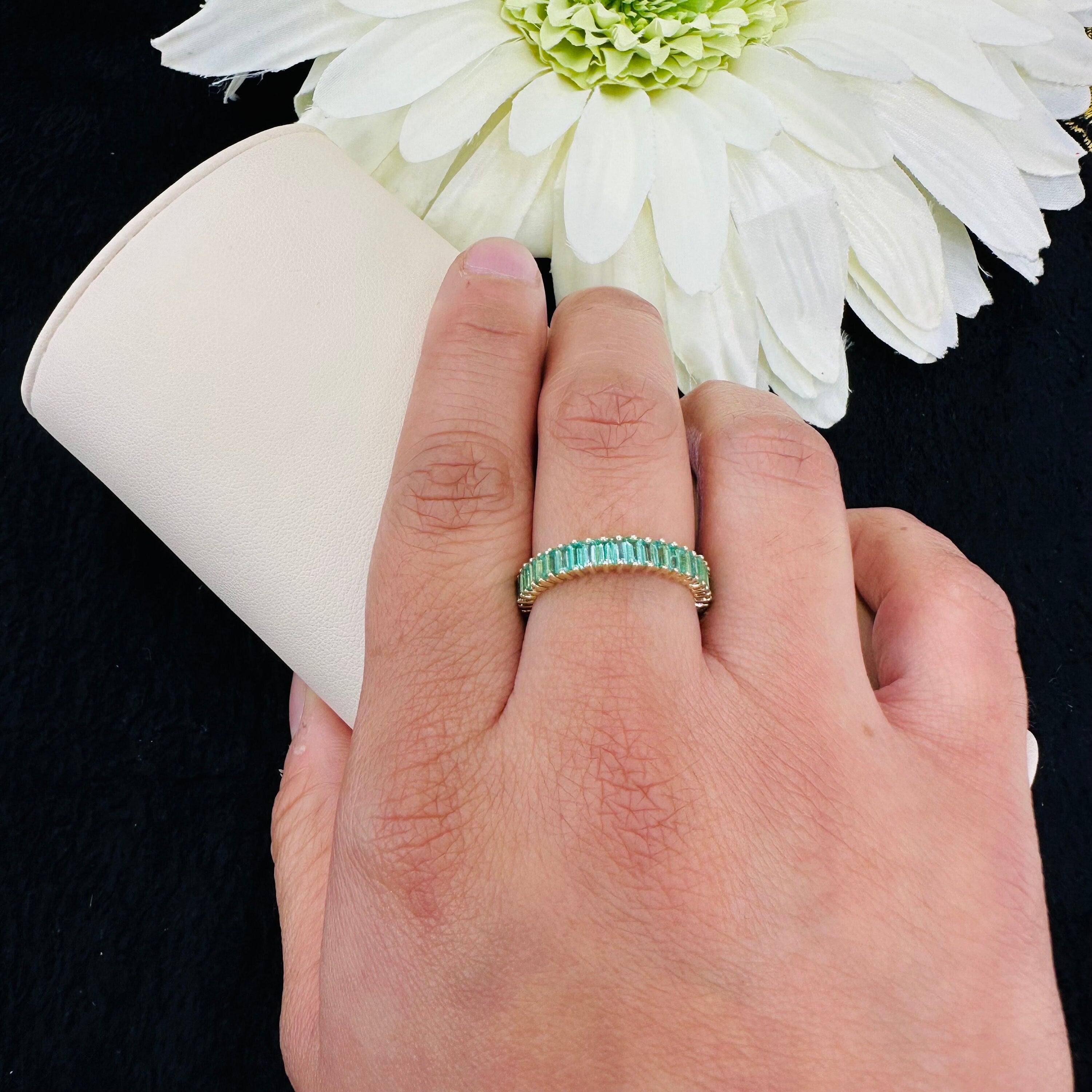 Baguette Emerald Band in US Size 6