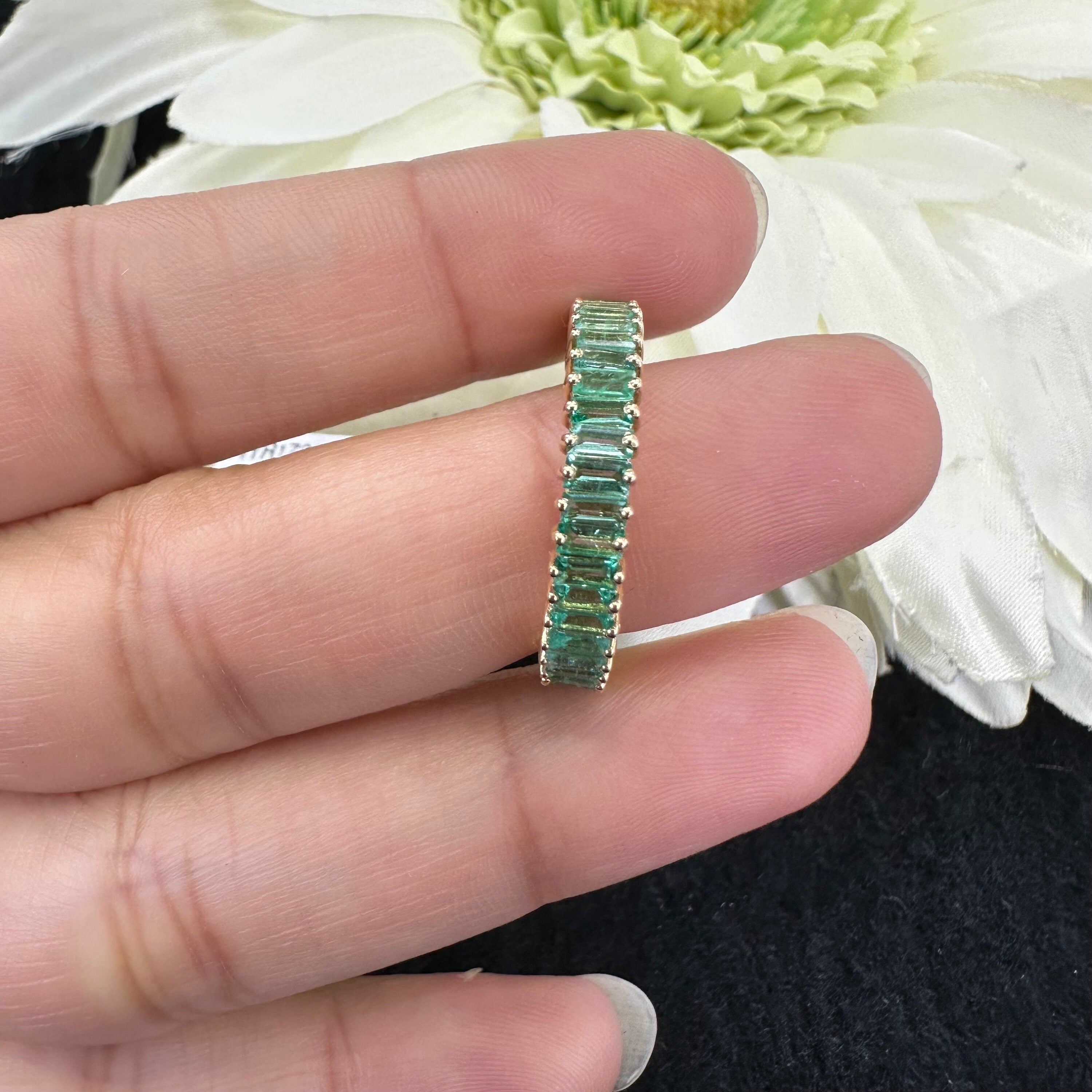 Baguette Emerald Band in US Size 6