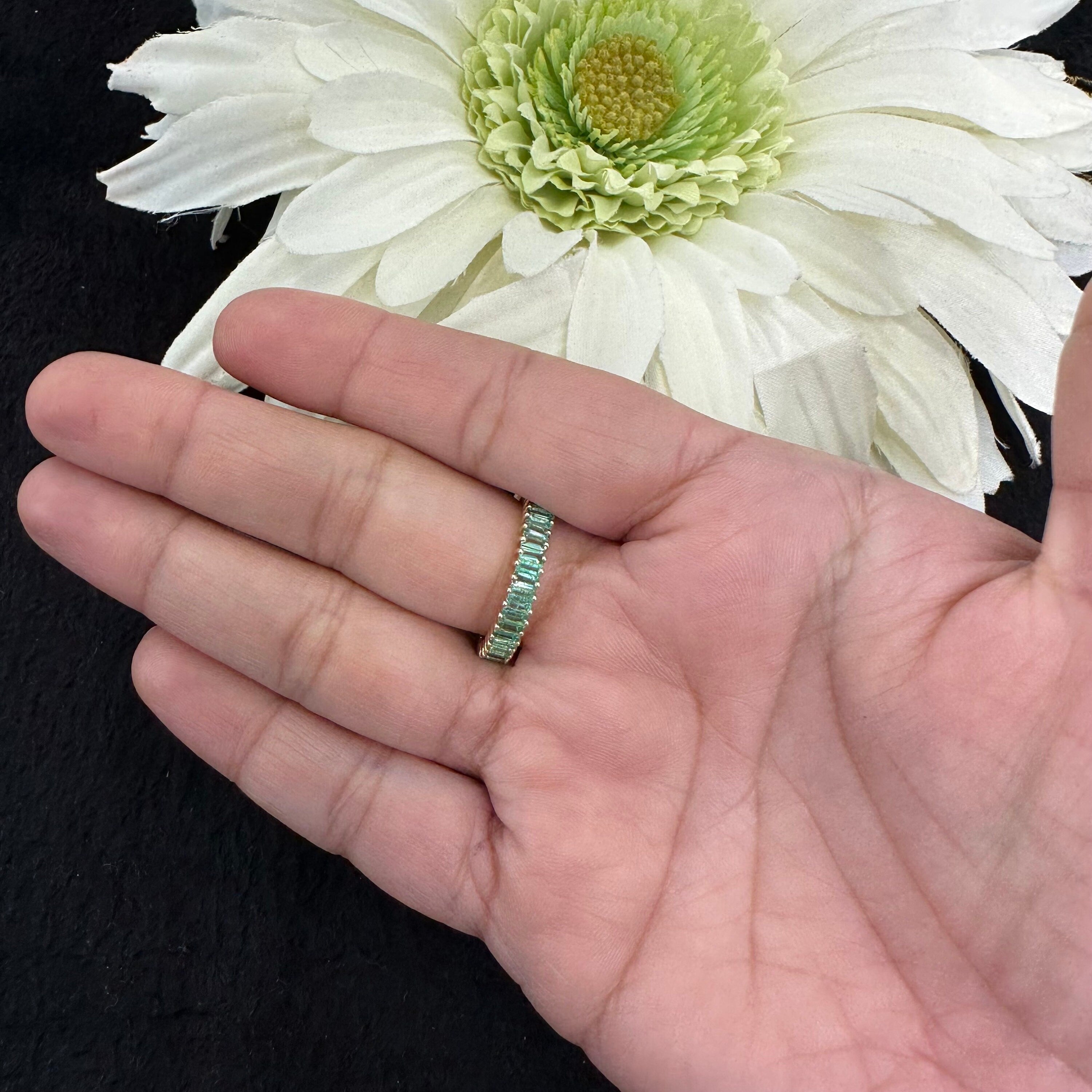 Baguette Emerald Band in US Size 6