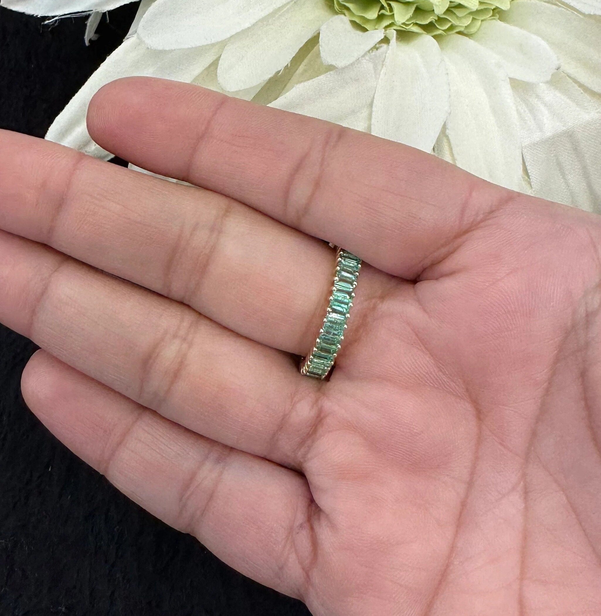 Baguette Emerald Band in US Size 6