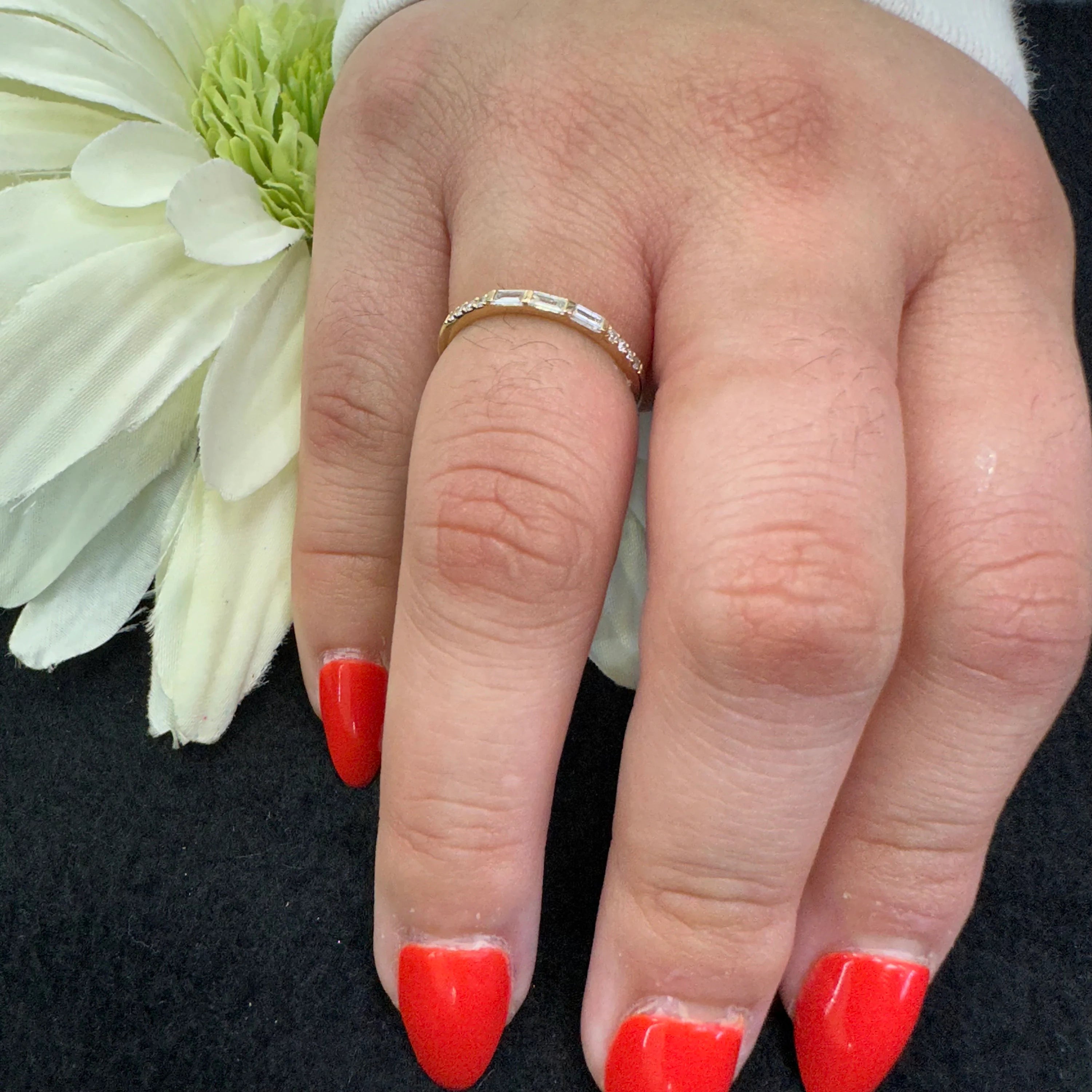 Diamond & Baguette Band Ring 7