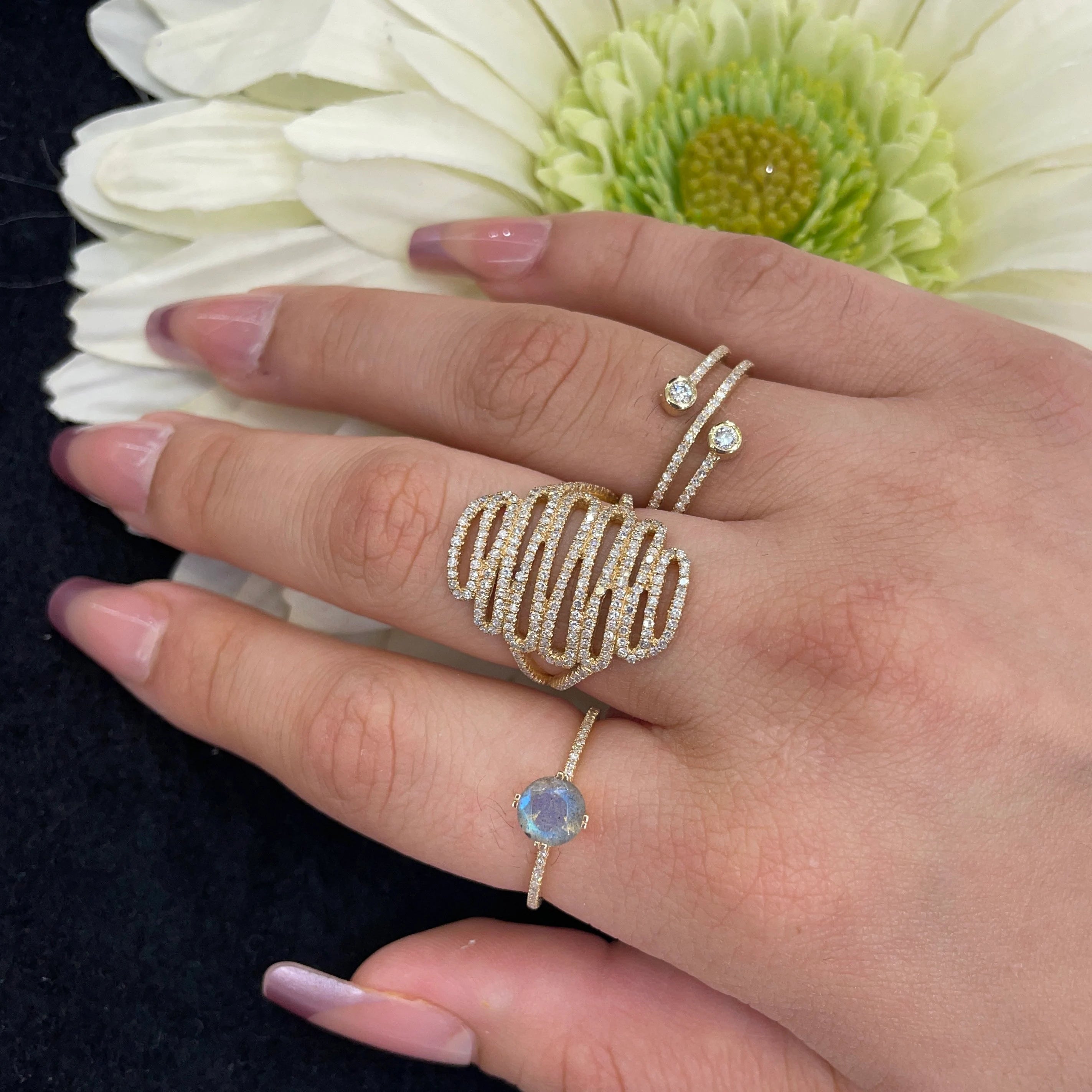 Diamond Spiral Ring - 7