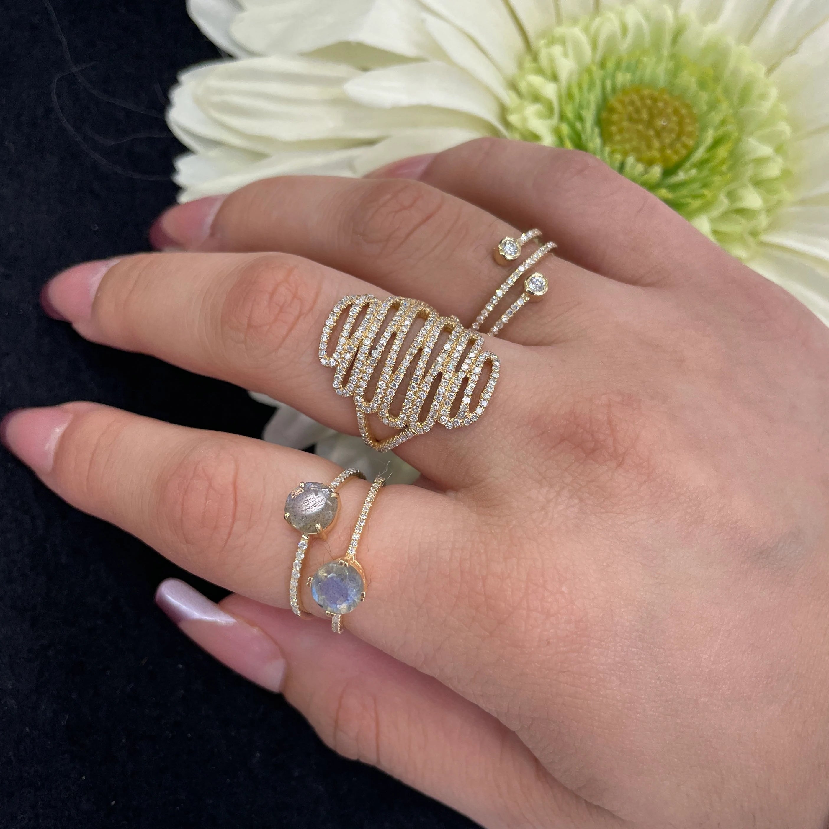 Diamond Spiral Ring - 7