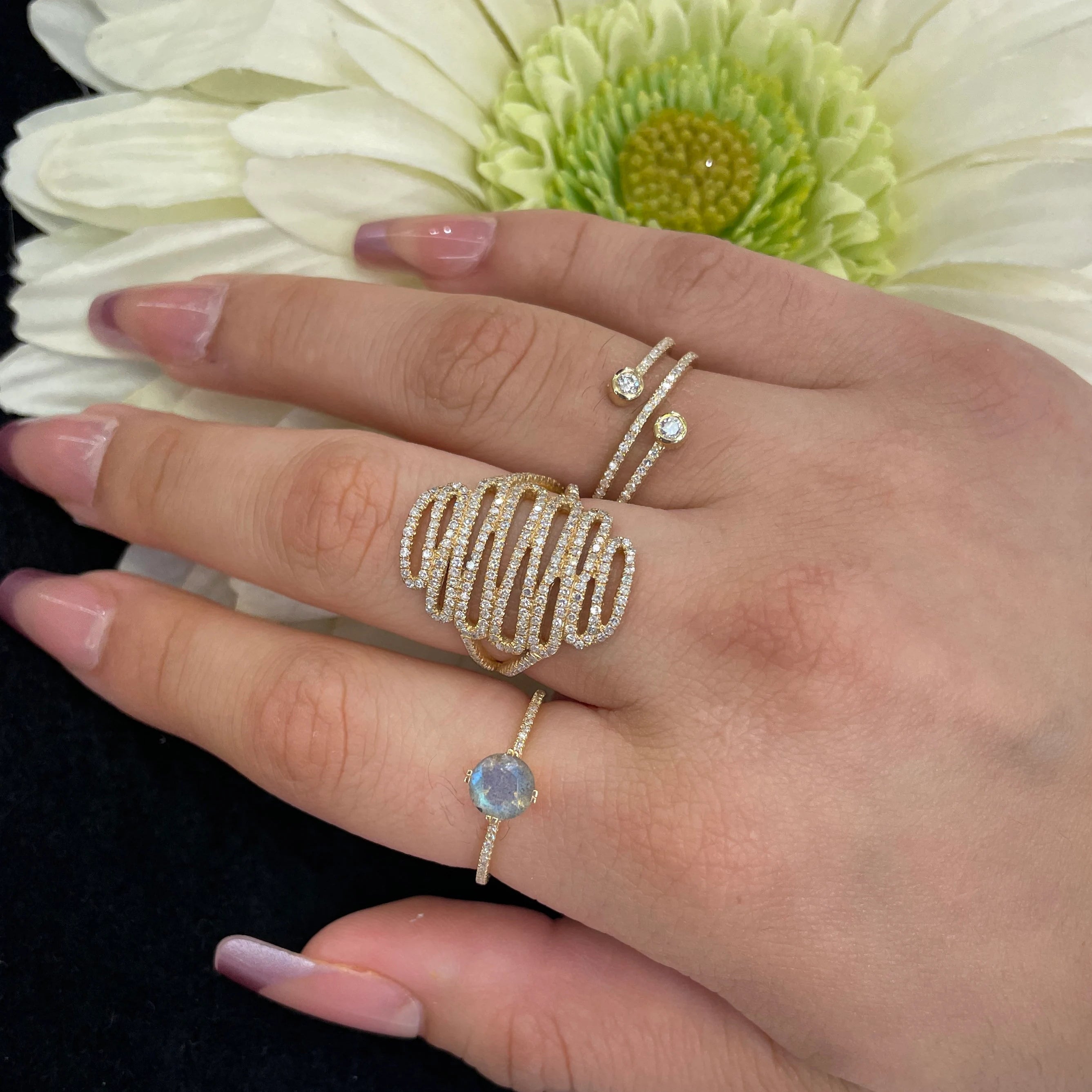Diamond Spiral Ring - 7