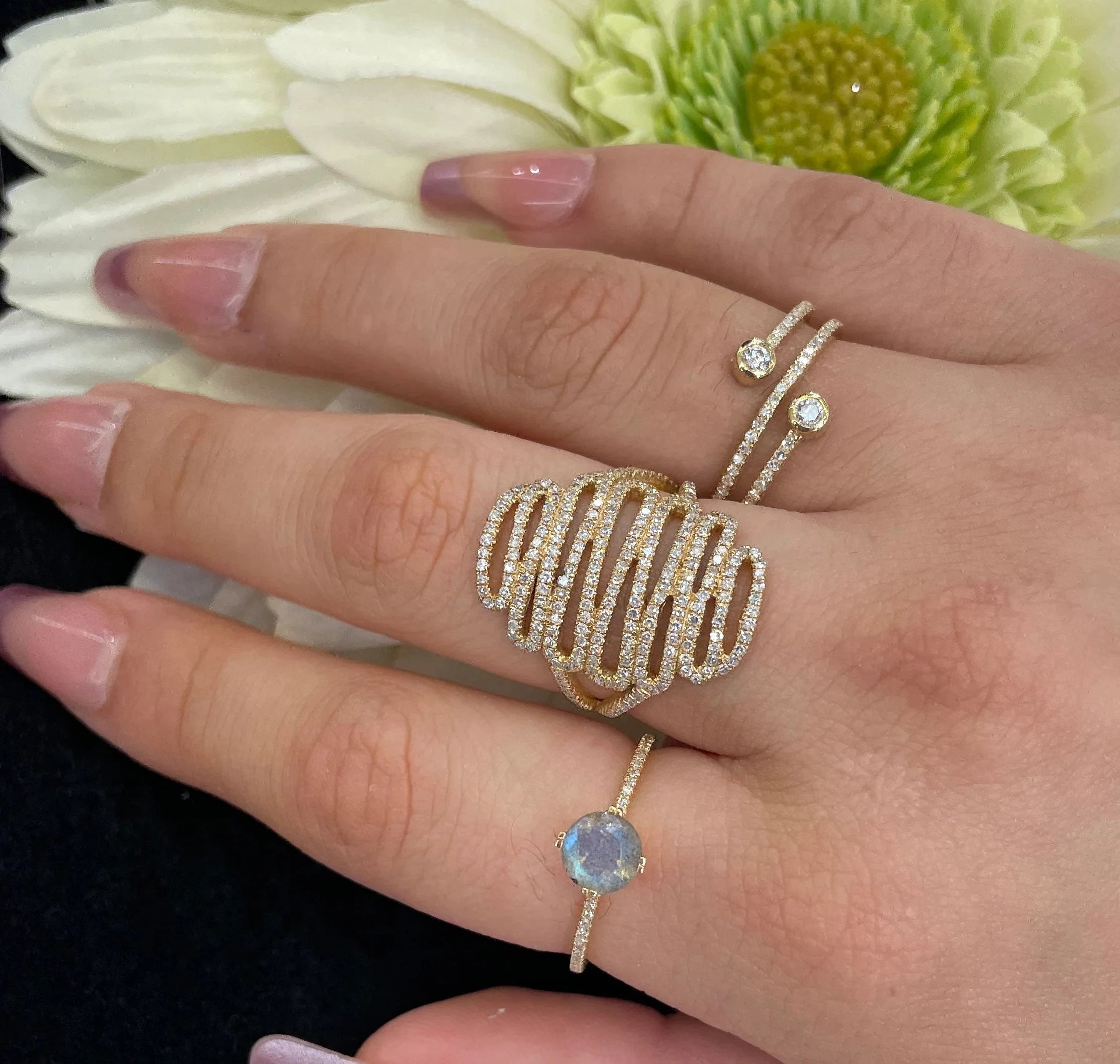 Diamond Spiral Ring - 7