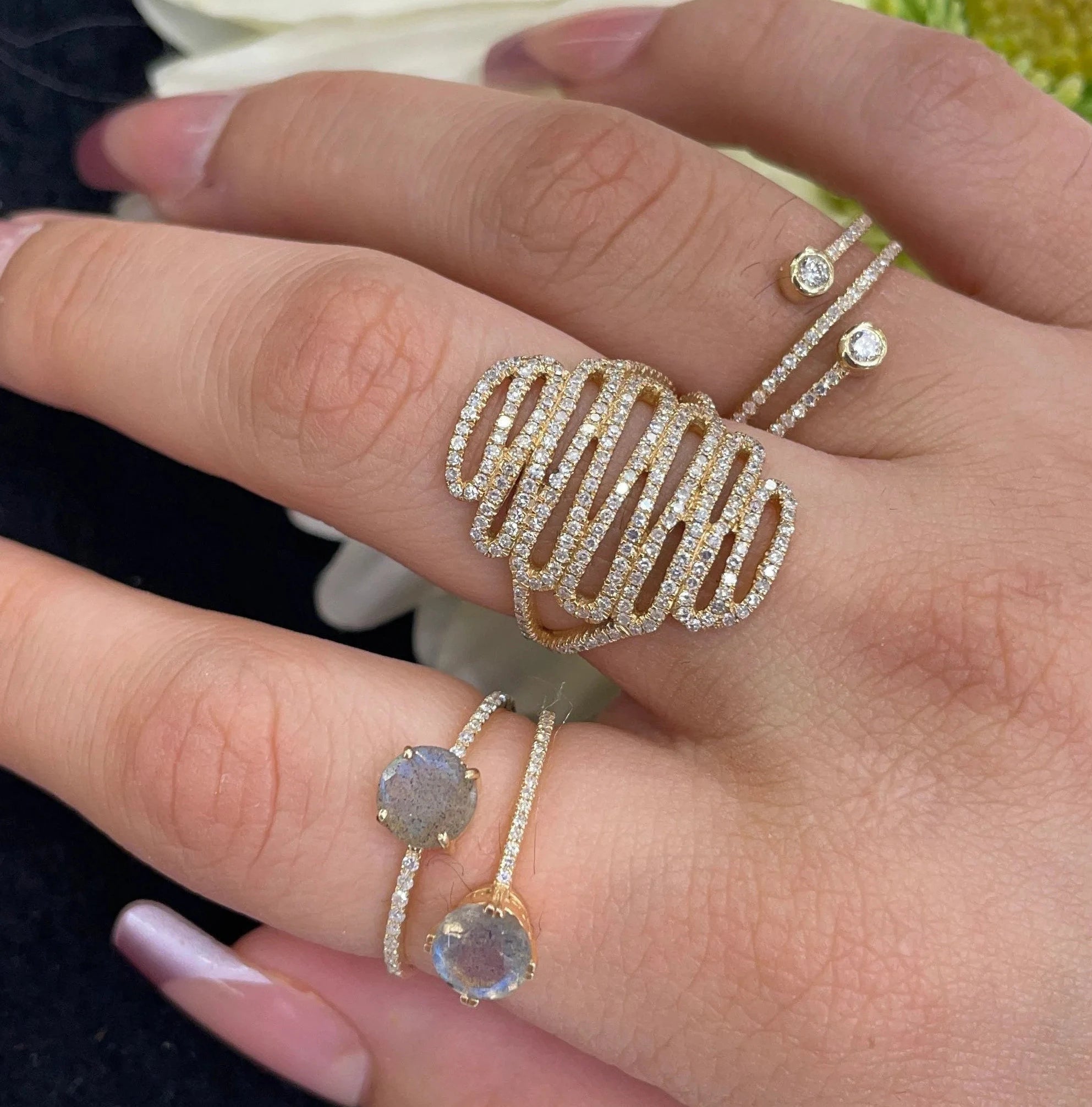 Diamond Spiral Ring - 7