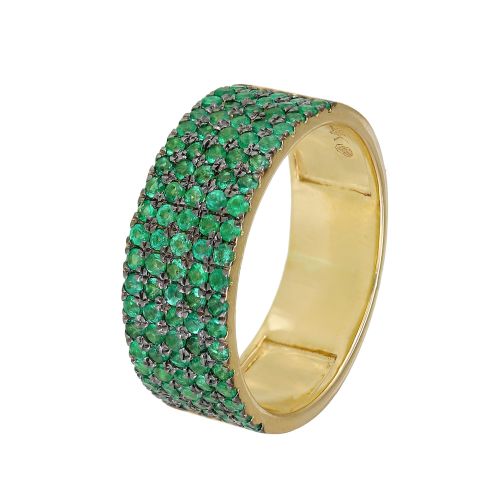 14K 7mm Thick Emerald Band Ring 7