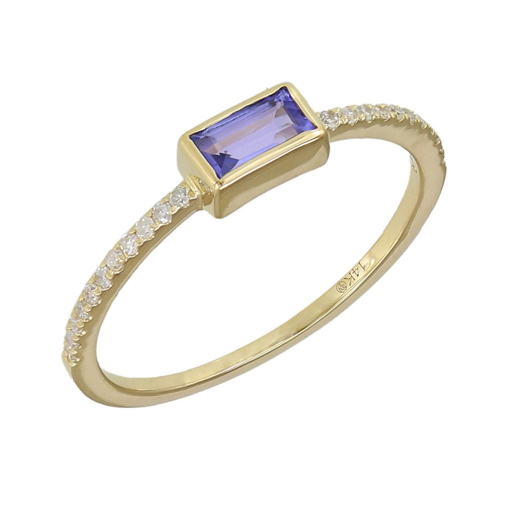 Diamond Tanzanite Ring 5x2.5mm