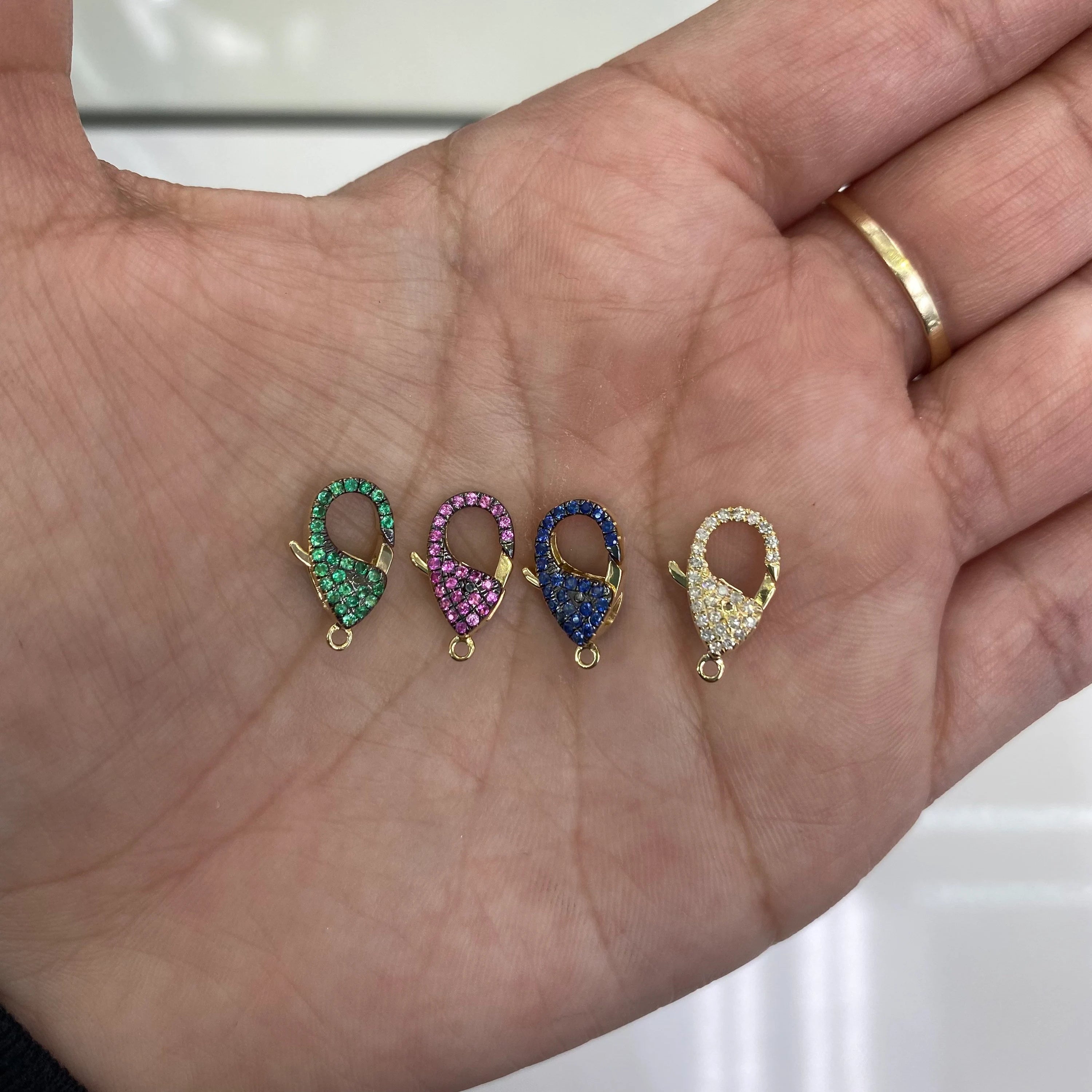 Diamond Pear Lobster Clasp 7.50x14.50mm