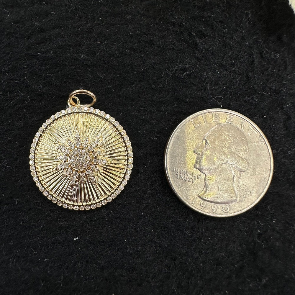 Diamond Star Sun Rays Pendant 23mm