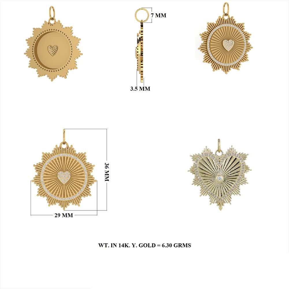 Diamond Sunrays Pendant 29mm