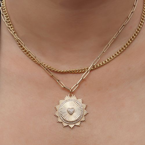 Diamond Sunrays Pendant 29mm