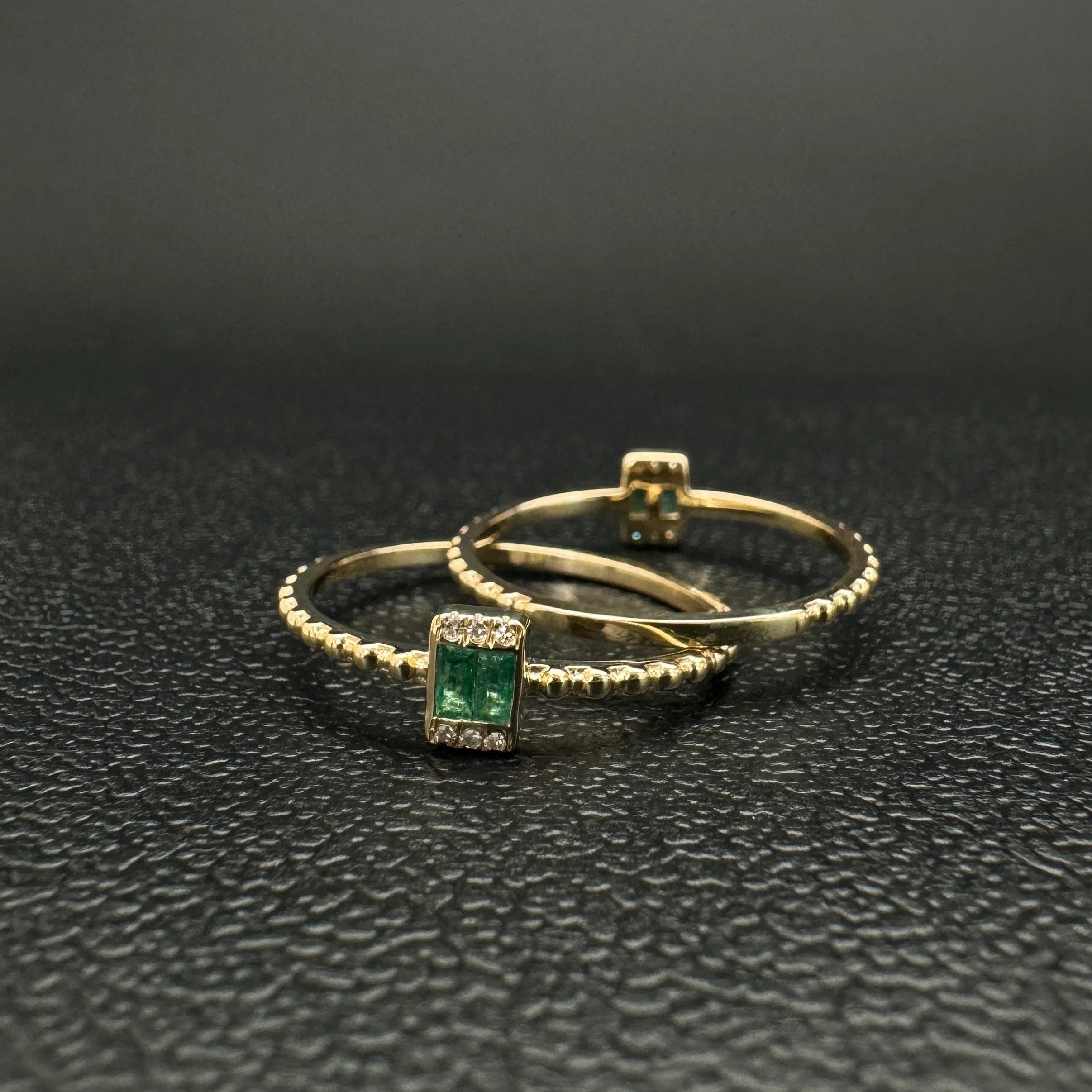 Diamond Emerald Ring in US Size 7