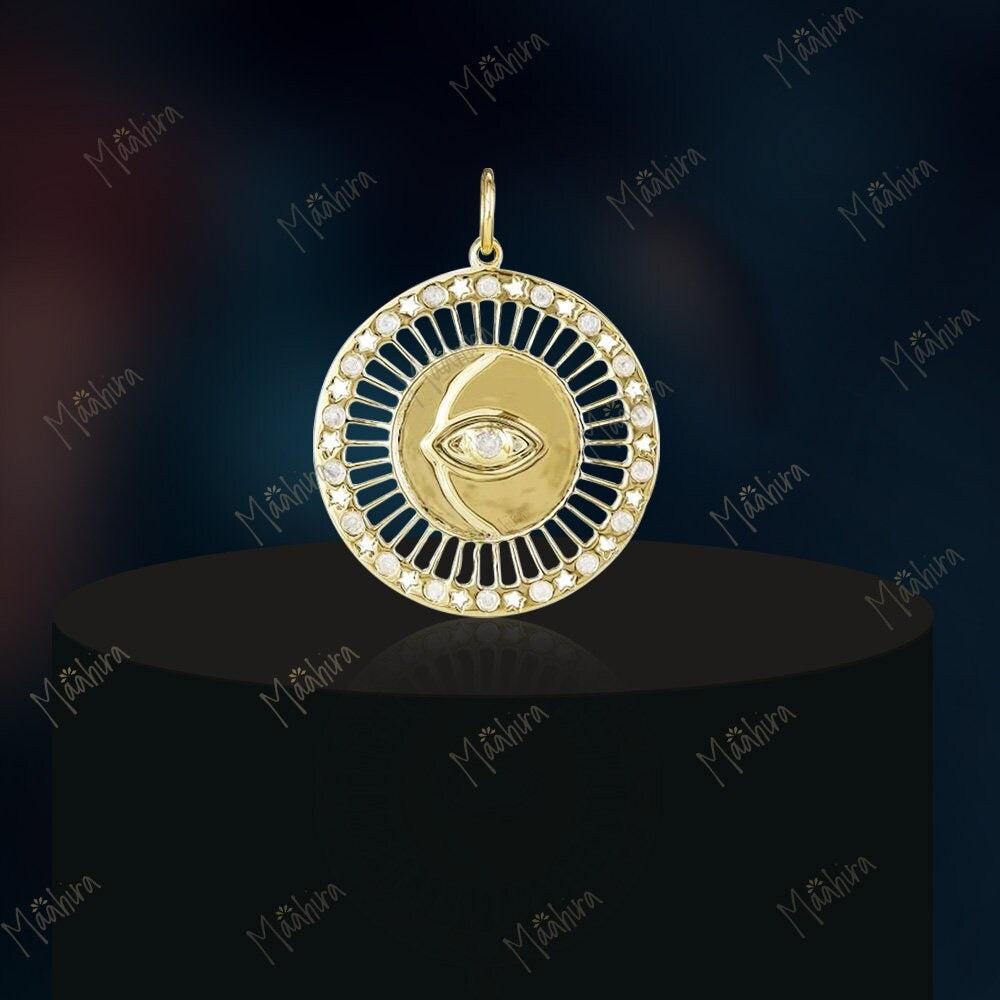 Diamond Eye Disc Pendant 25mm