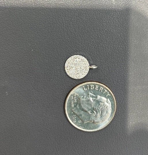 Diamond & Gold Round Disc charm 3.50mm