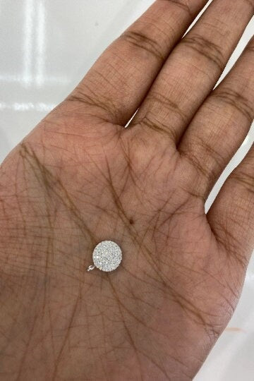Diamond & Gold Round Disc charm 3.50mm