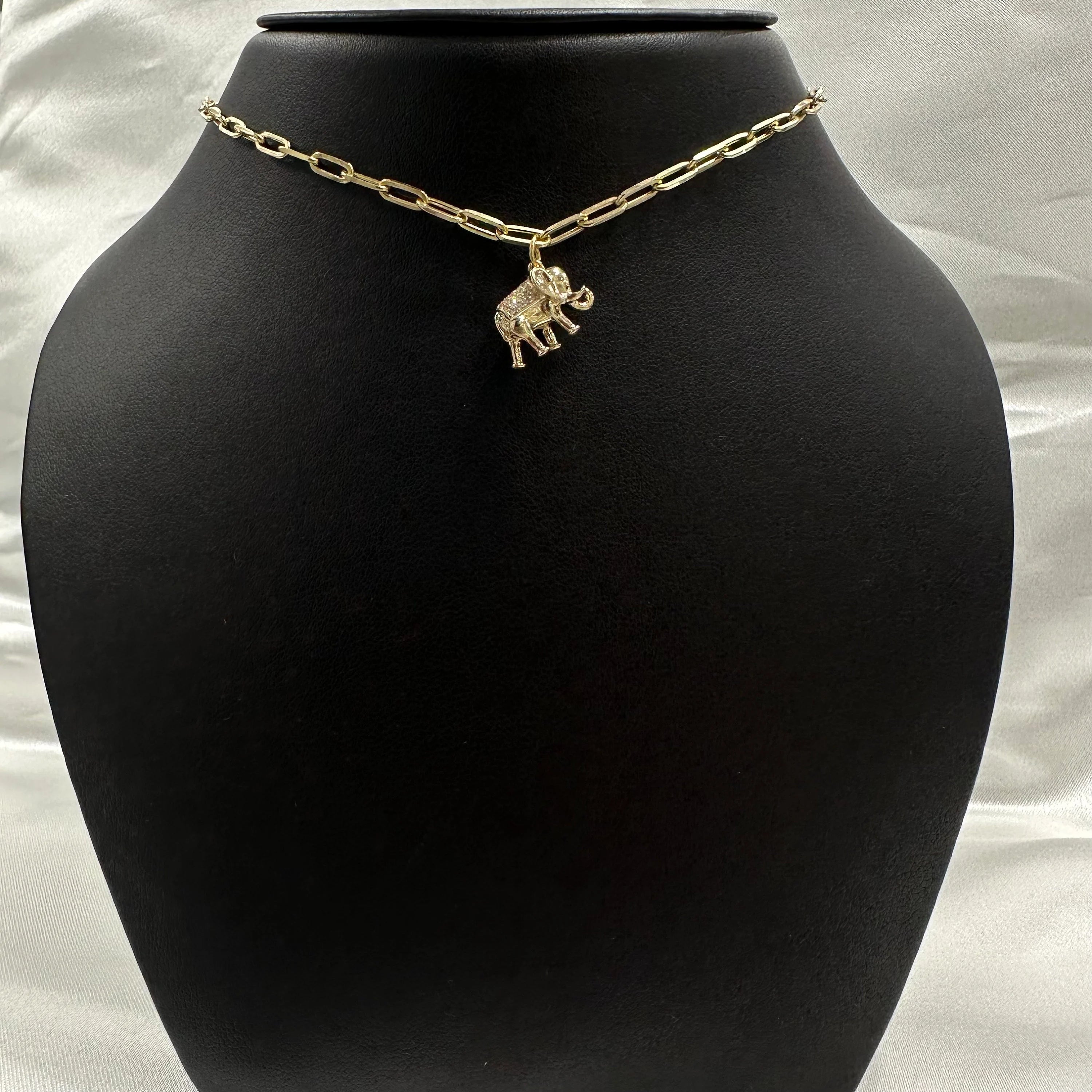 3D Diamond Elephant Charm