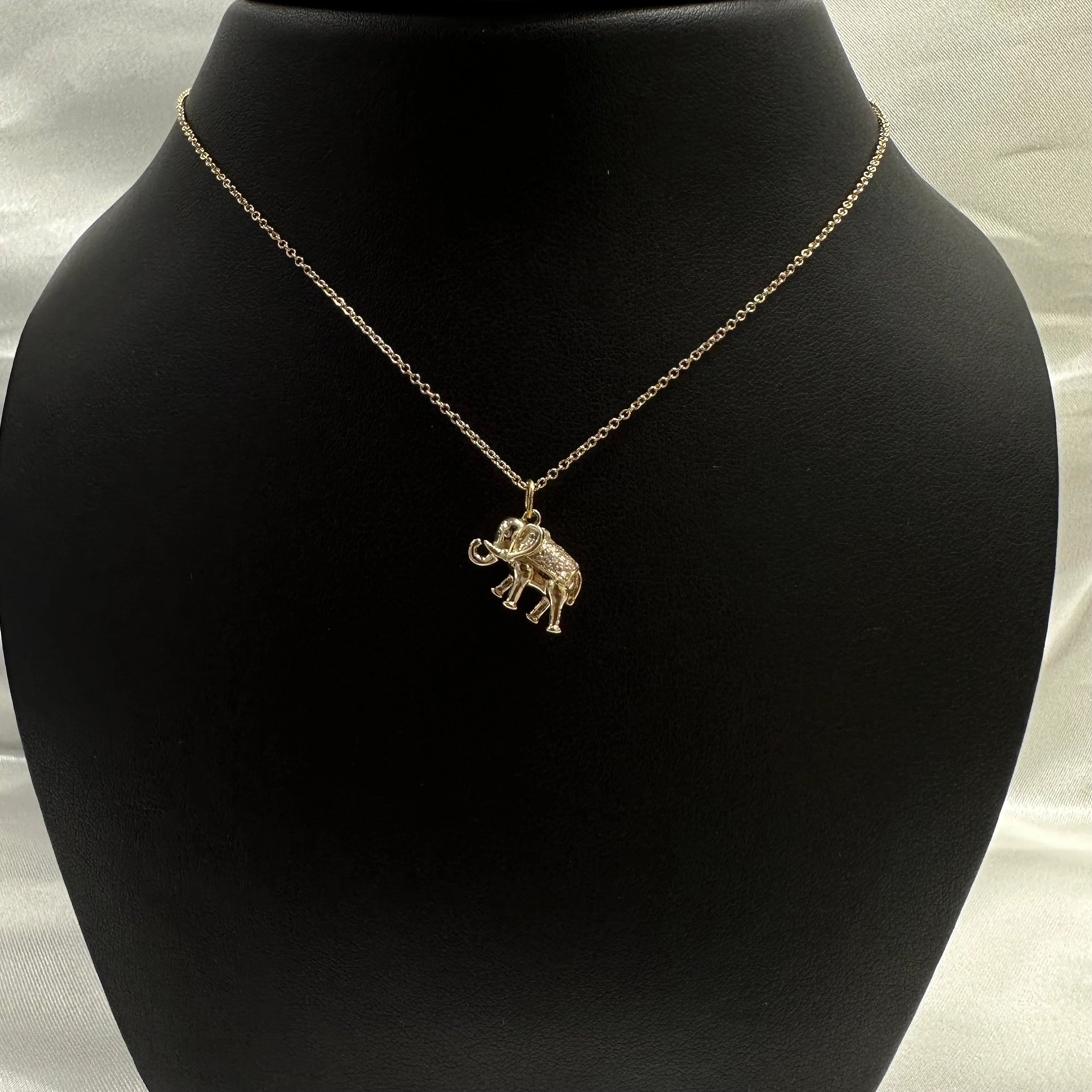 3D Diamond Elephant Charm
