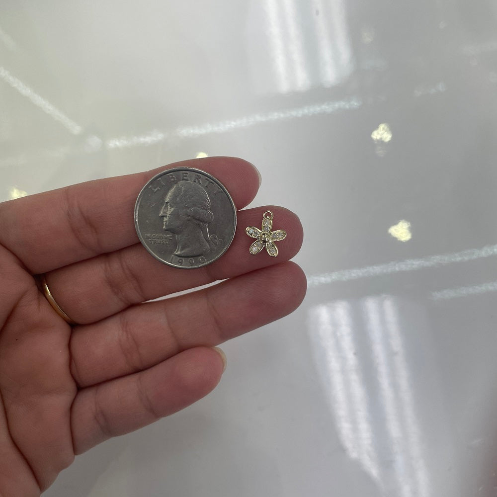 Diamond Flower Charm 9.5mm