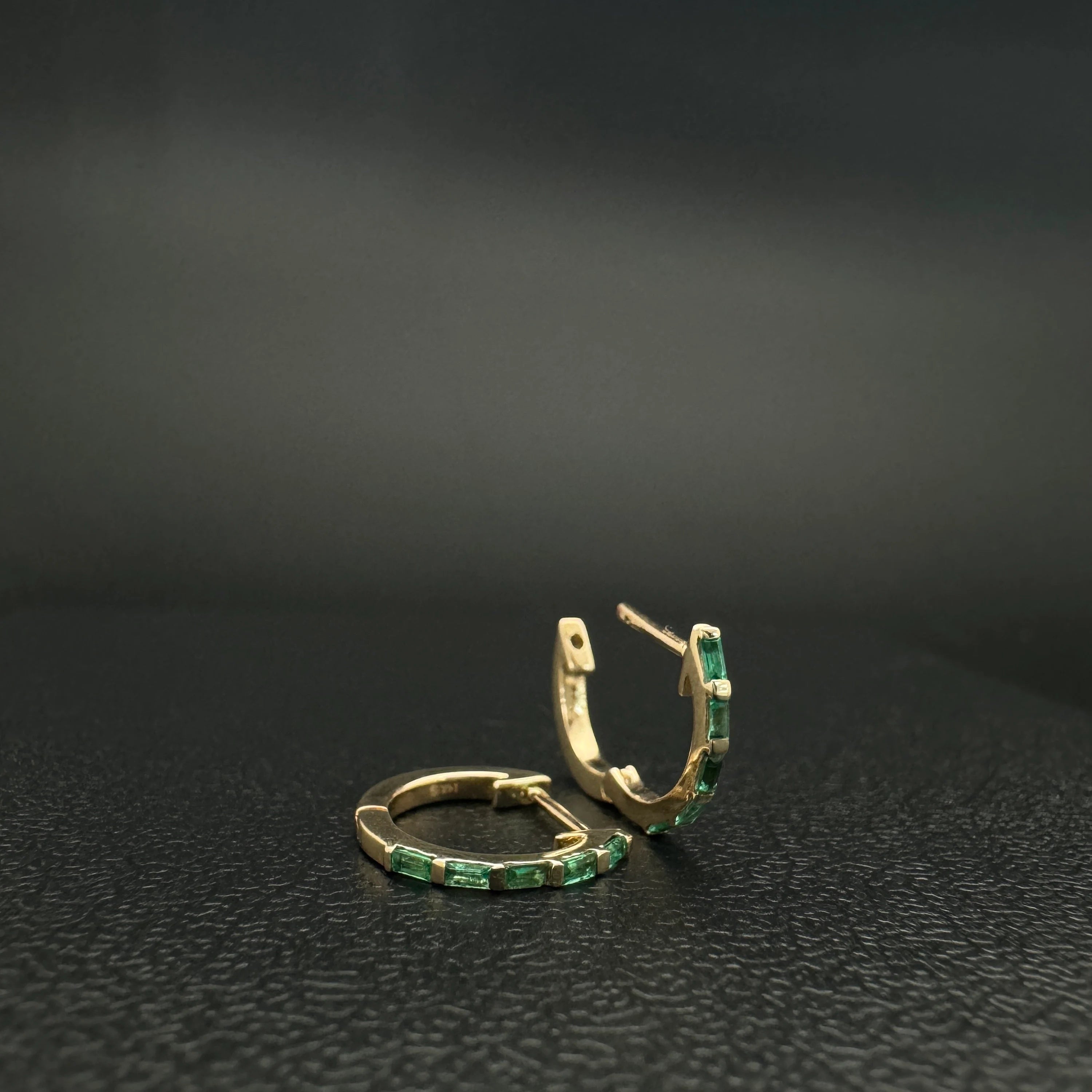 Diamond Baguette Huggies 13mm